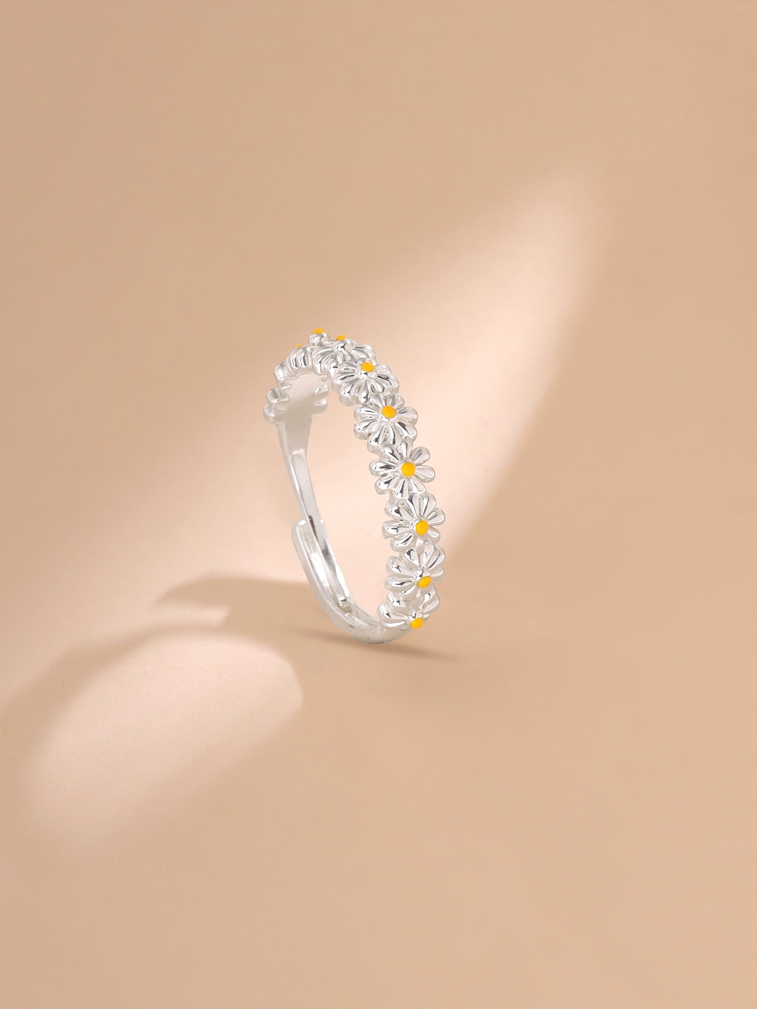 Yellow Chimes floral ring - elegant accessory for casual outings