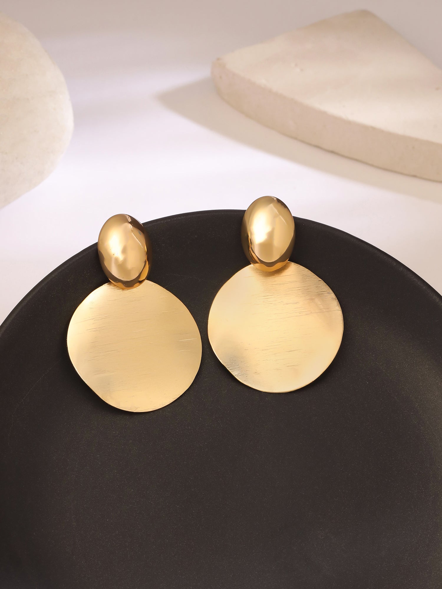 Yellow Chimes gold plated drop earrings - lightweight comfort