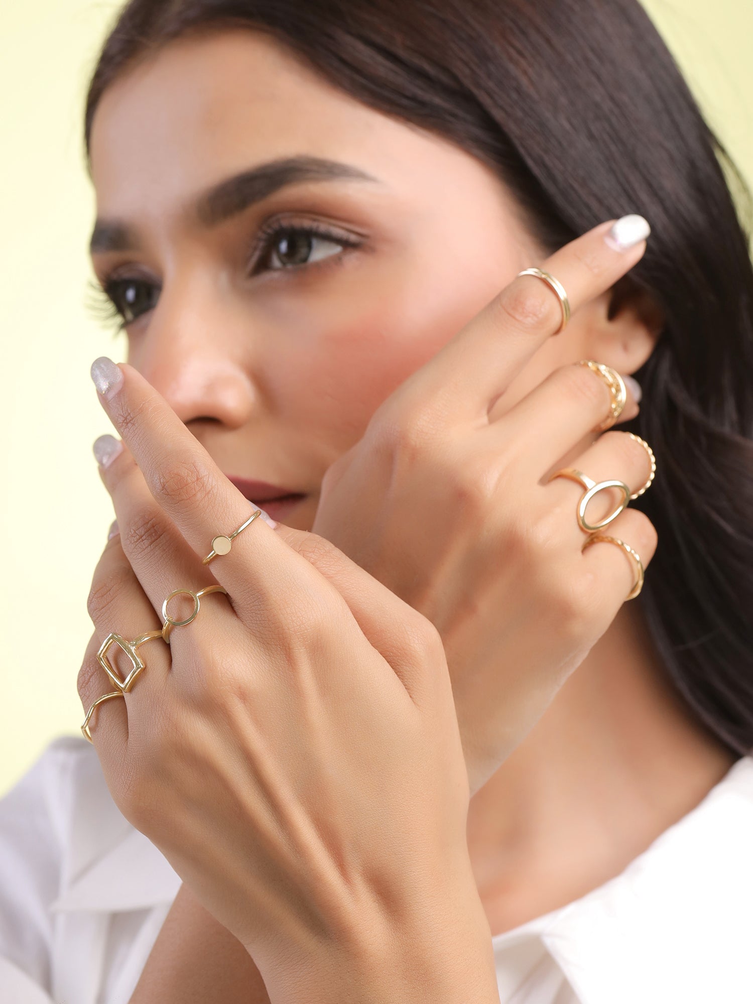 Yellow Chimes gold finger rings - modern fashion statement