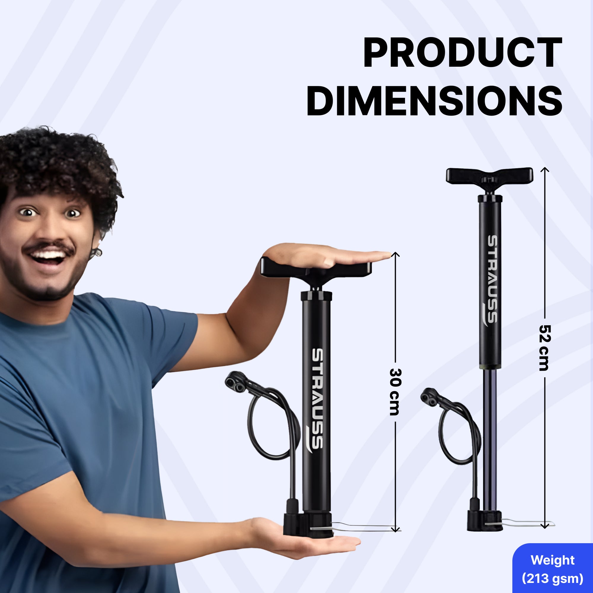 Strauss Bicycle Air Pump - Ergonomic design for comfortable handling