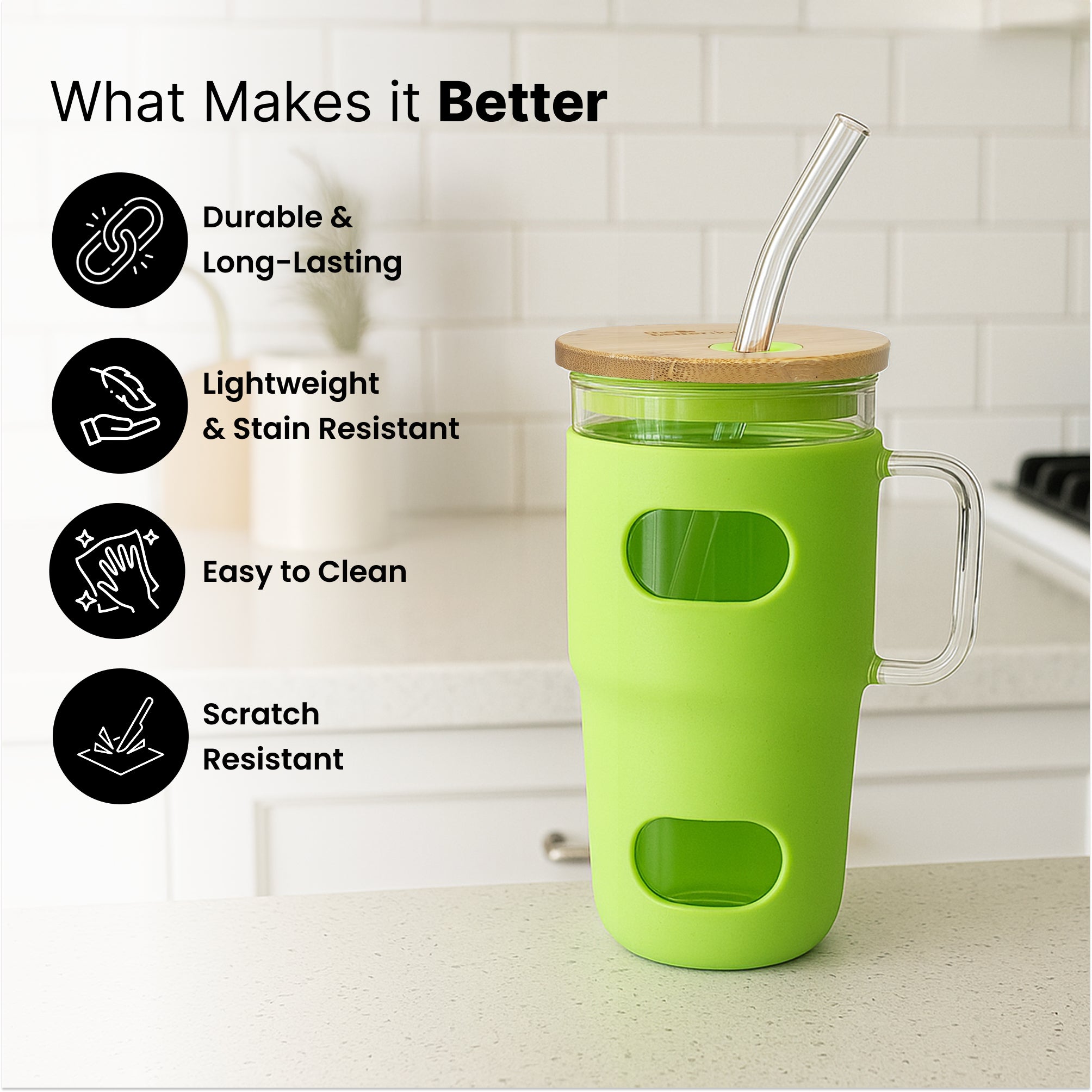 The Better Home borosilicate glass tumbler - school hydration essential