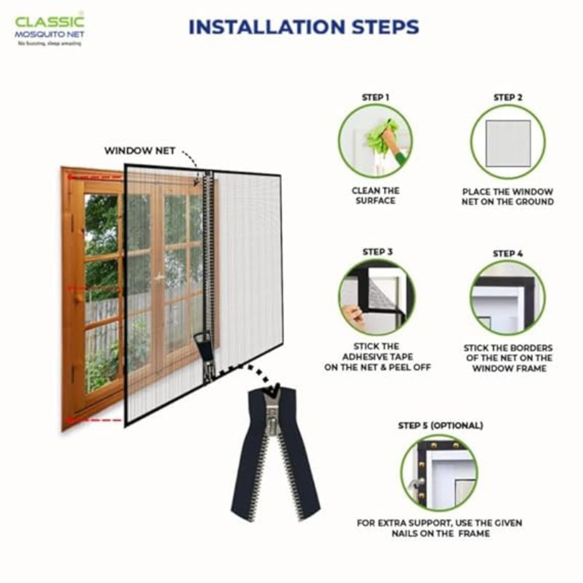 Classic Mosquito Net - Black fiberglass mosquito net