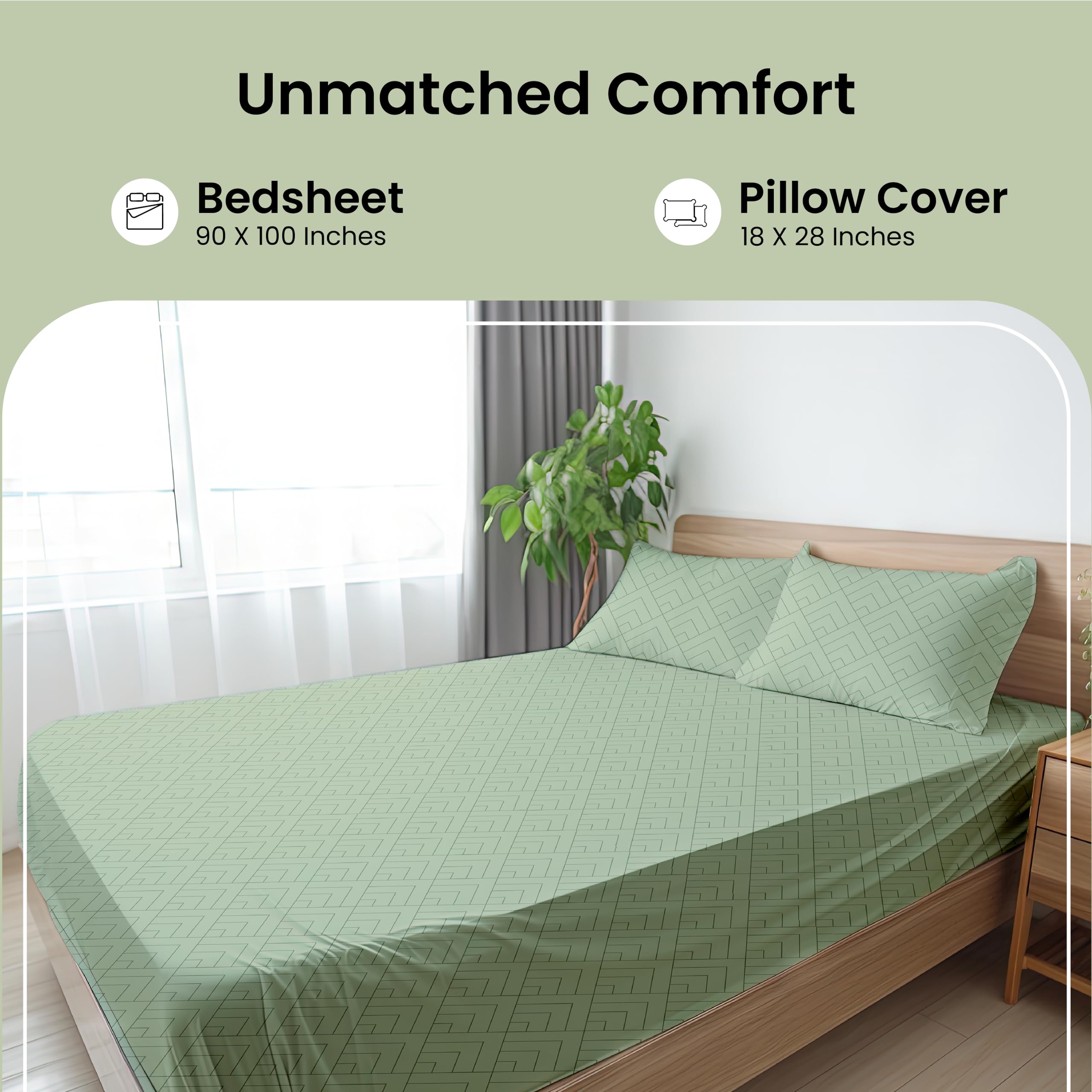 Mush Bamboo Sage Green Bedsheet - Comfortable for restful sleep