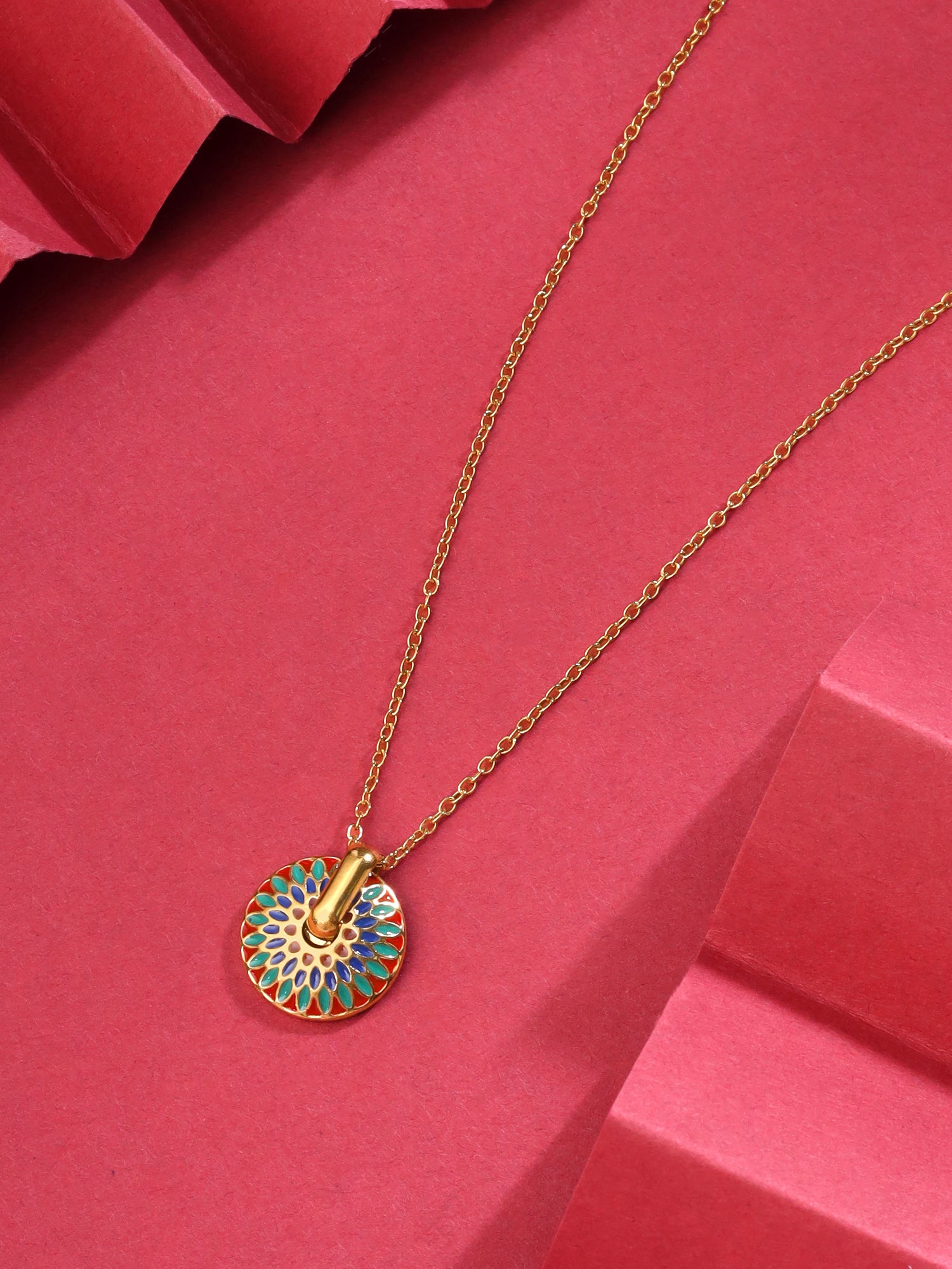 Yellow Chimes gold plated chain necklace - casual outfit accessory