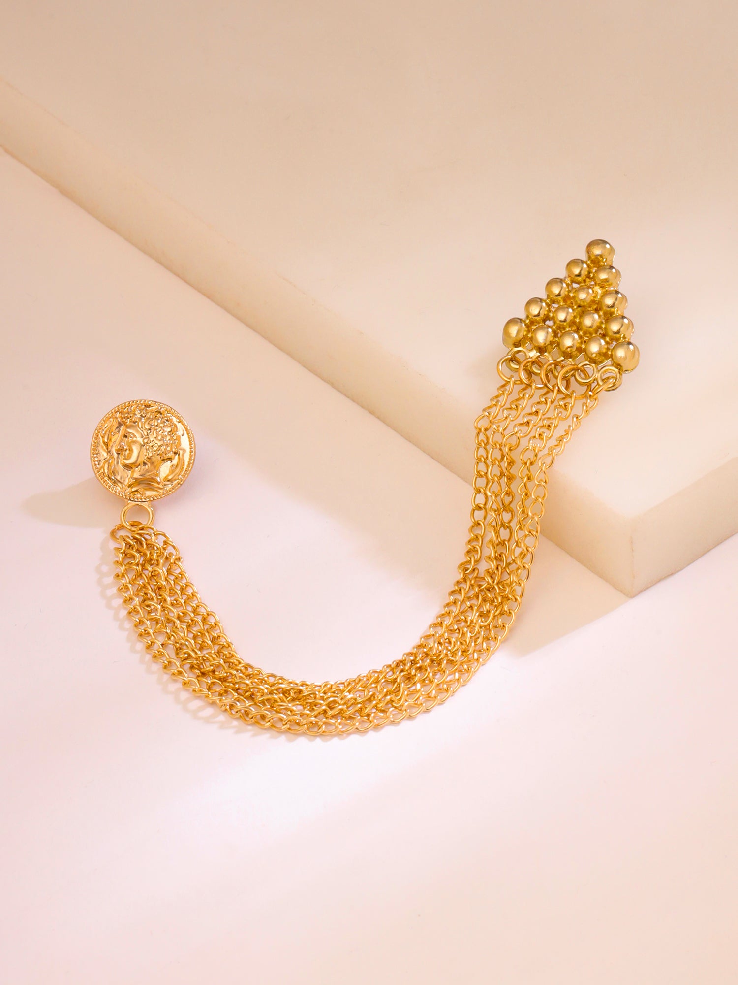 Yellow Chimes gold plated brooch - Formal wear enhancement