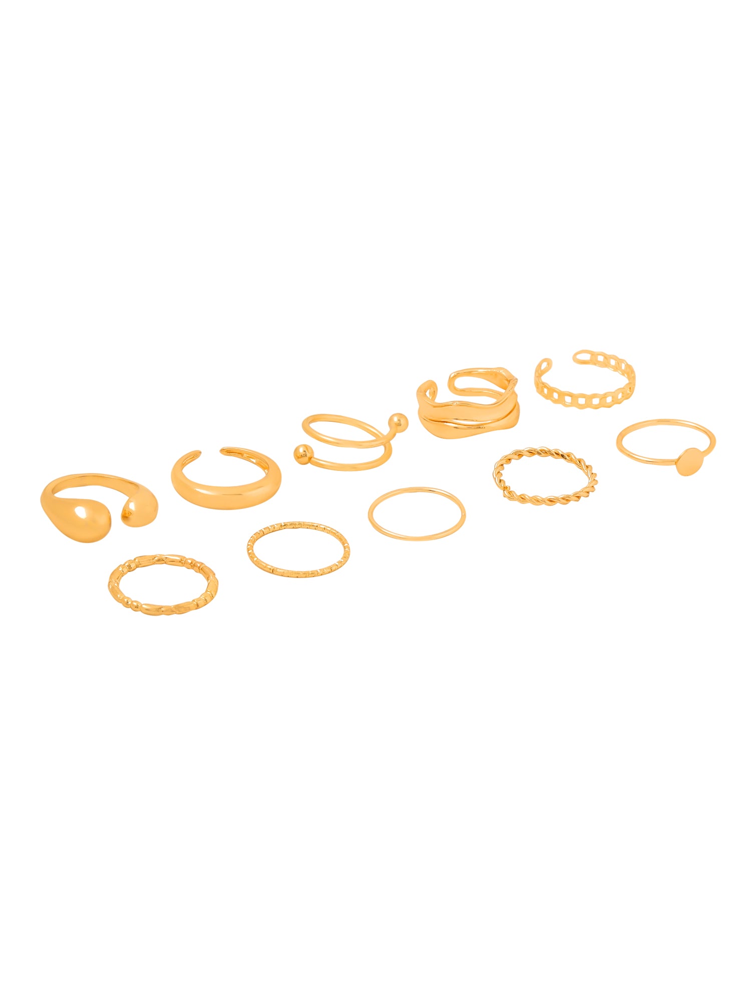 Buy Combo: Adjustable Gold Rings Set for Women | 5 Rings – GlobalBees Shop
