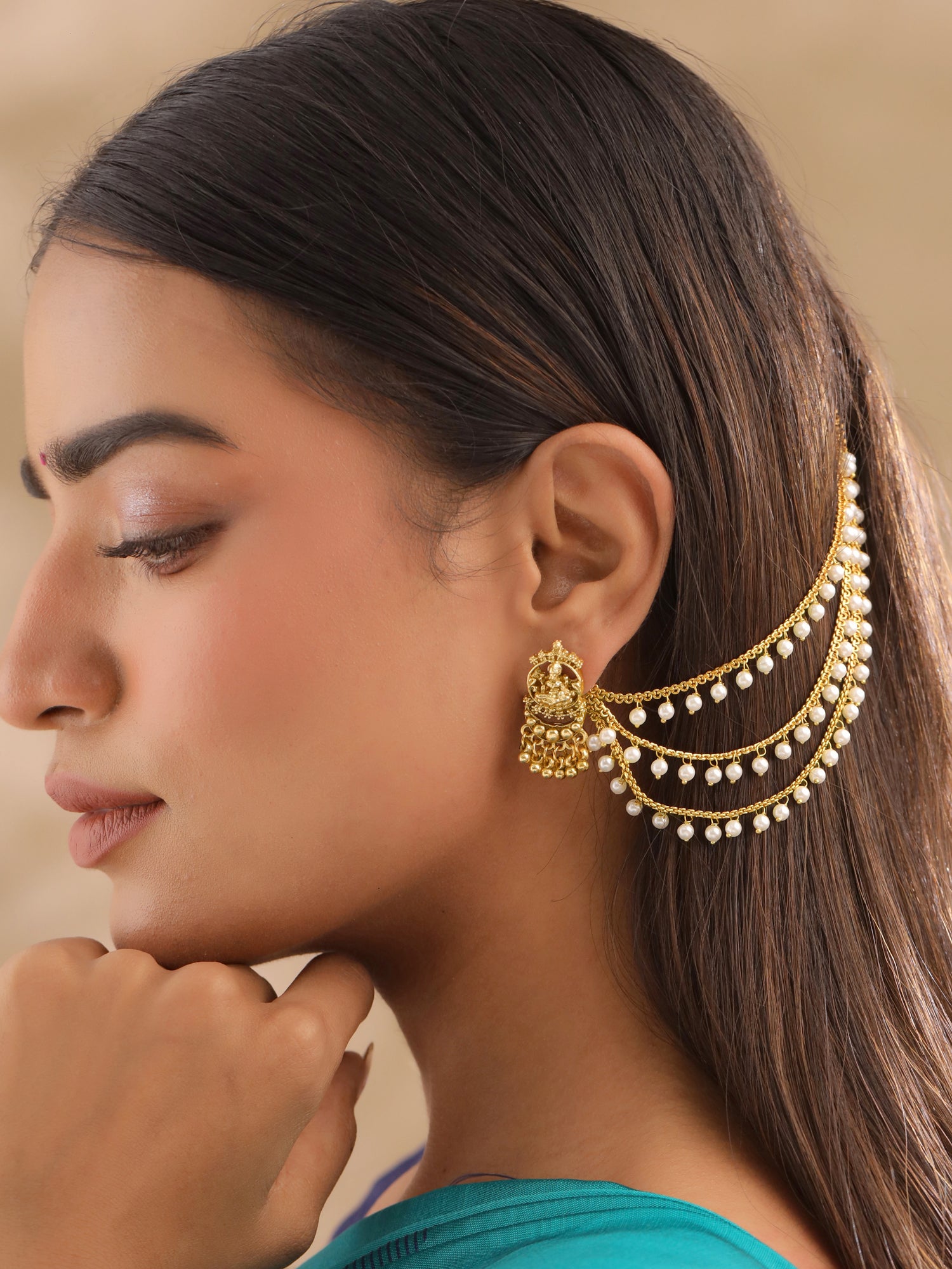 Yellow Chimes elegant ear chain - ideal for gifting