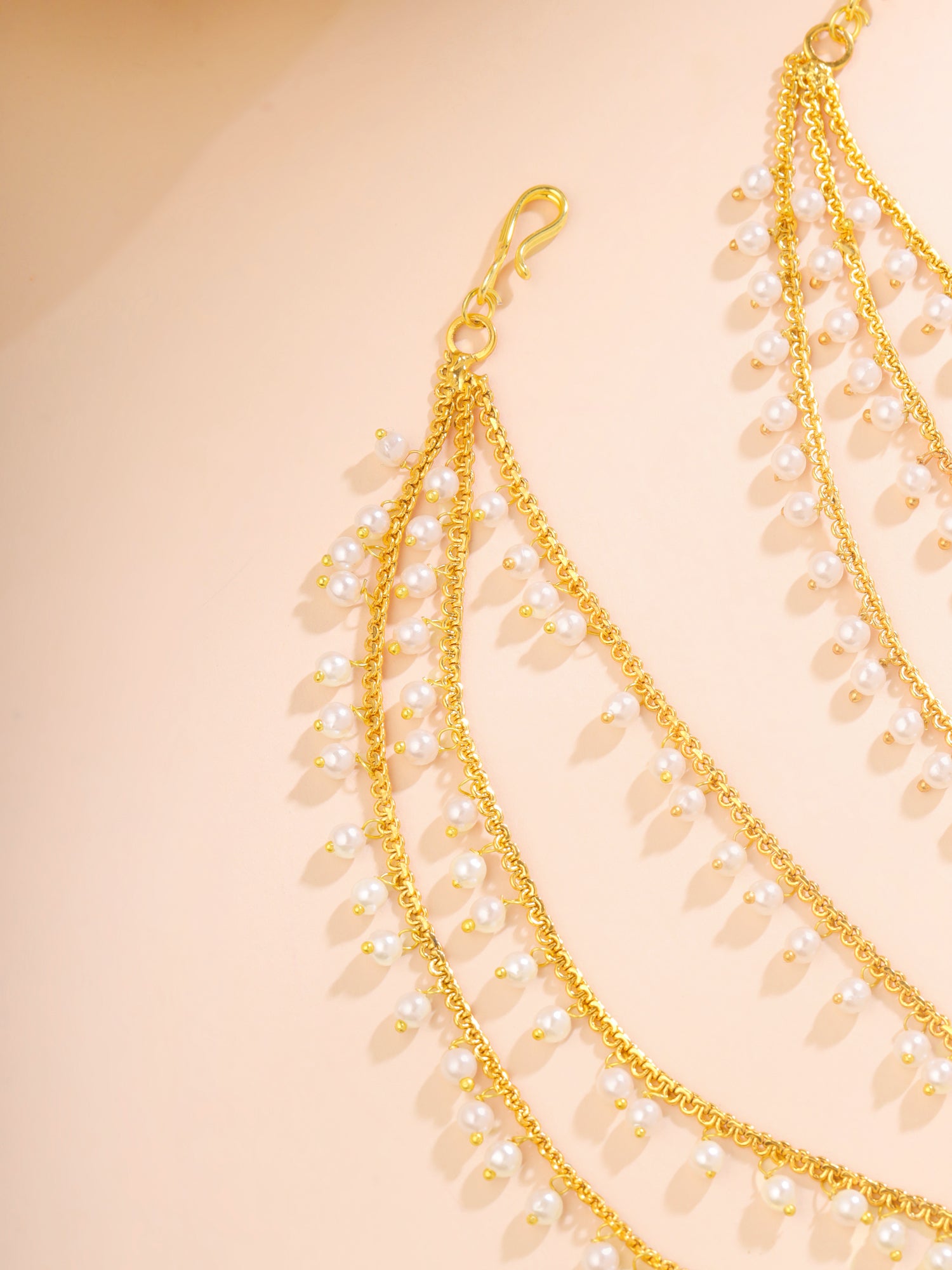 Yellow Chimes gold ear chain - elegant for weddings