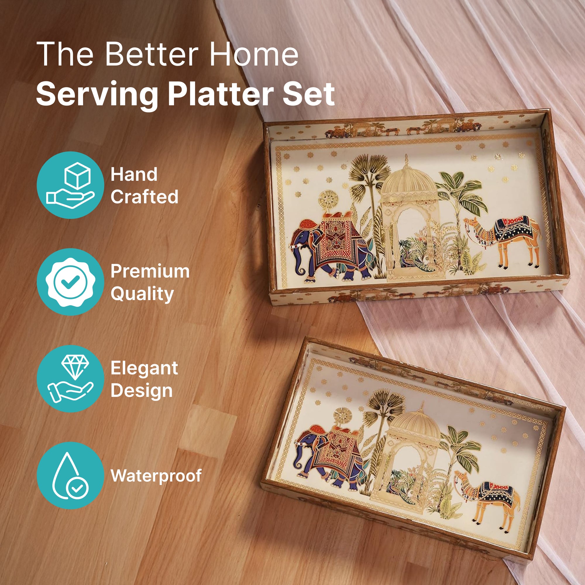 The Better Home Meena Art Serving Platter - Functional kitchen decor