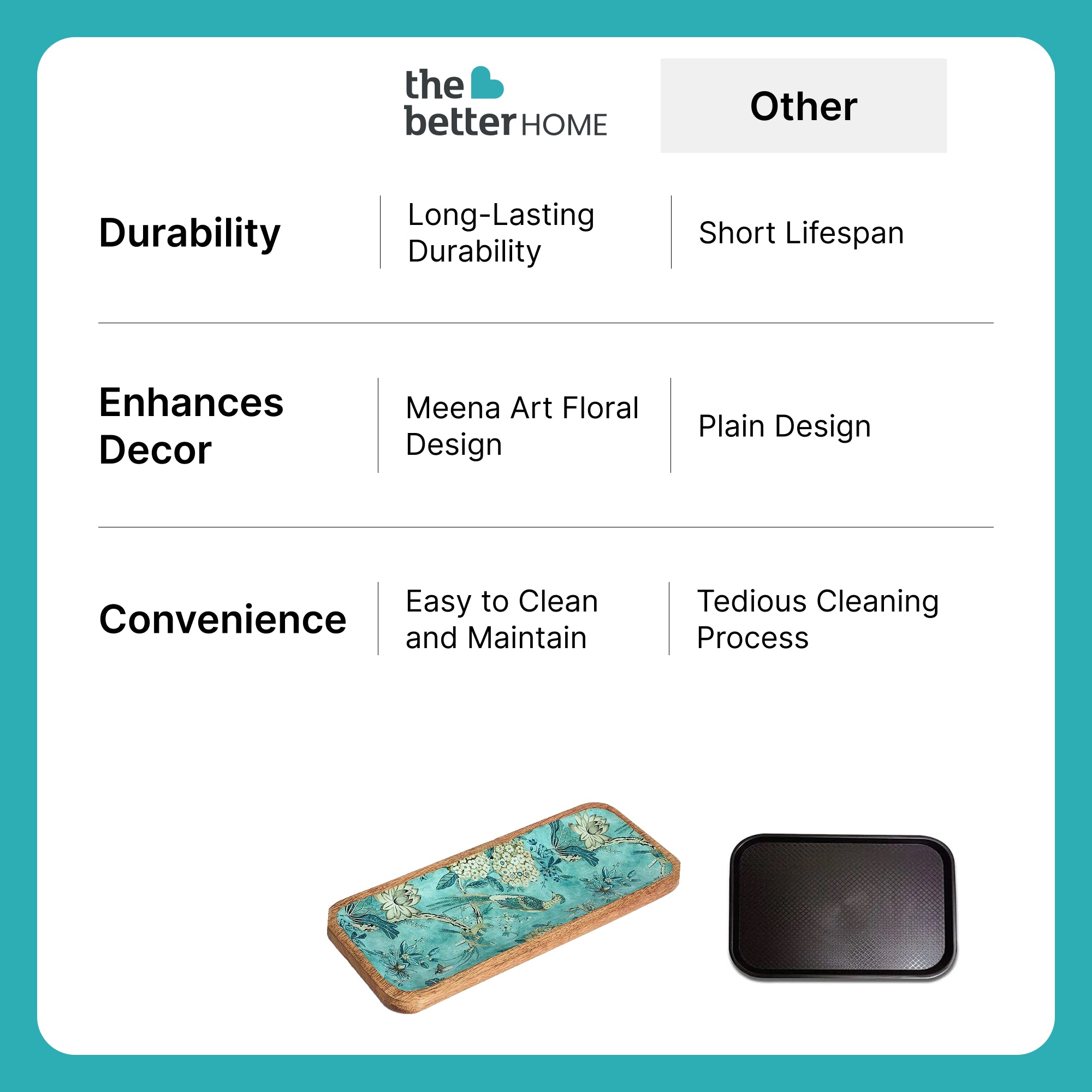 The Better Home Meena Art serving tray - elegant table decor