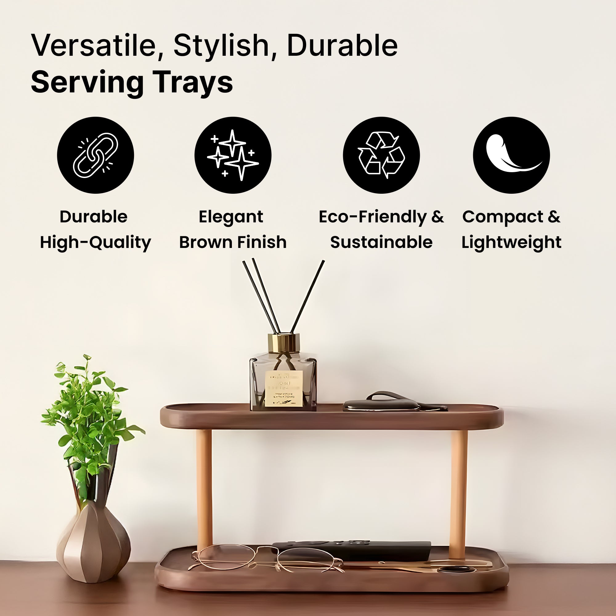 The Better Home brown serving trays - ideal for outdoor events