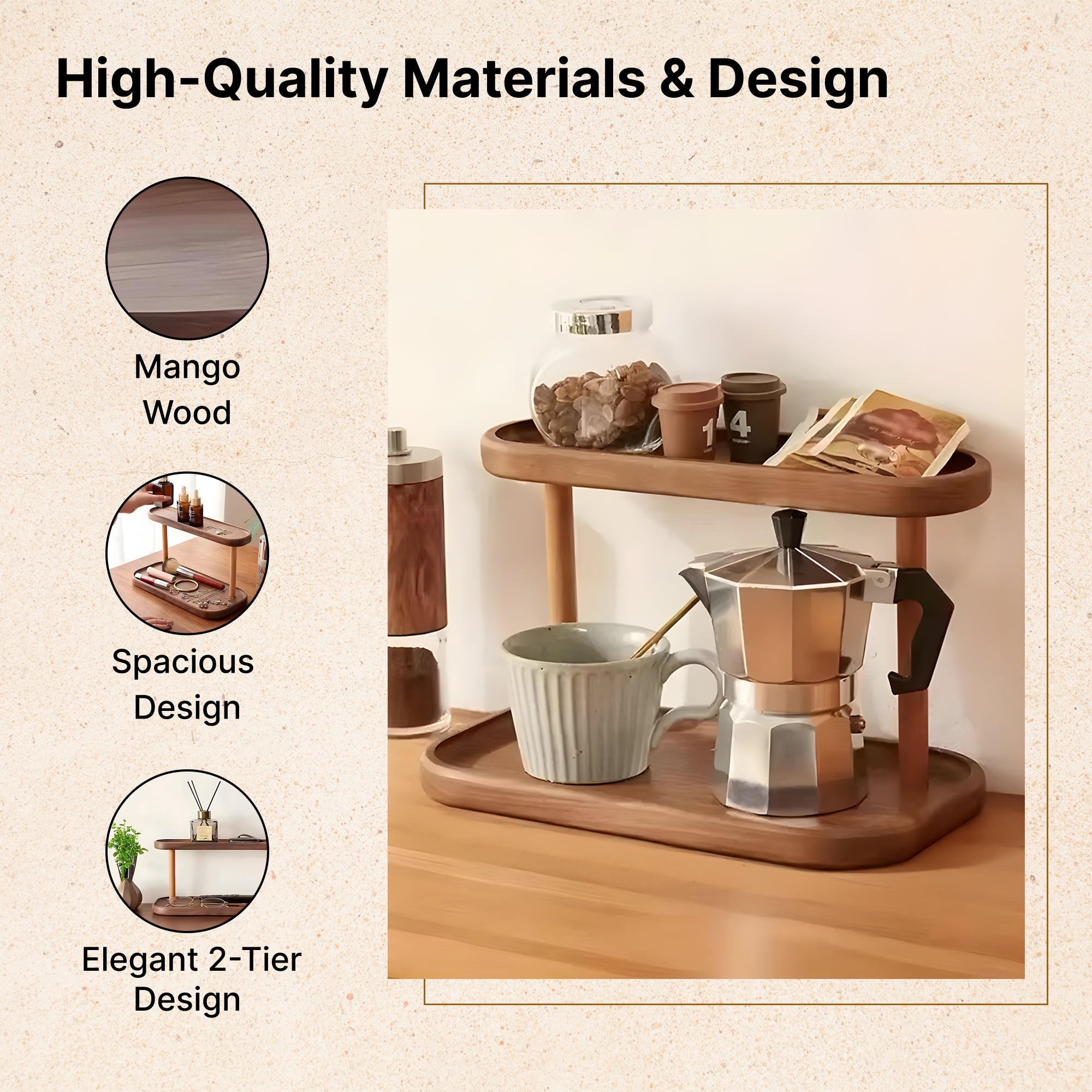 The Better Home stylish tray set - functional kitchen storage