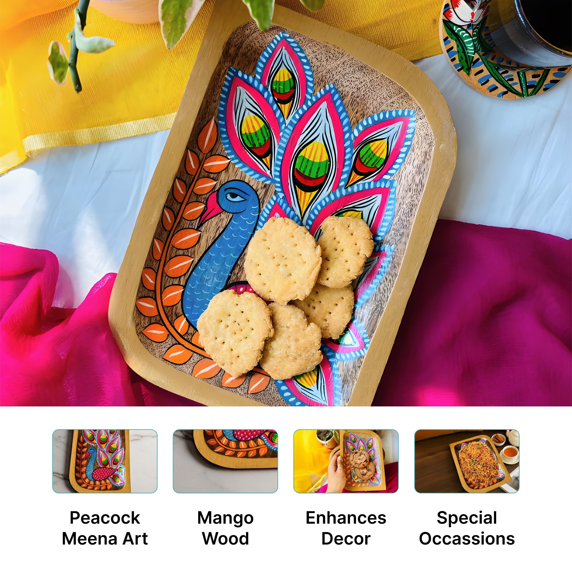 The Better Home Meena Art Serving Platter - used for a festive gathering