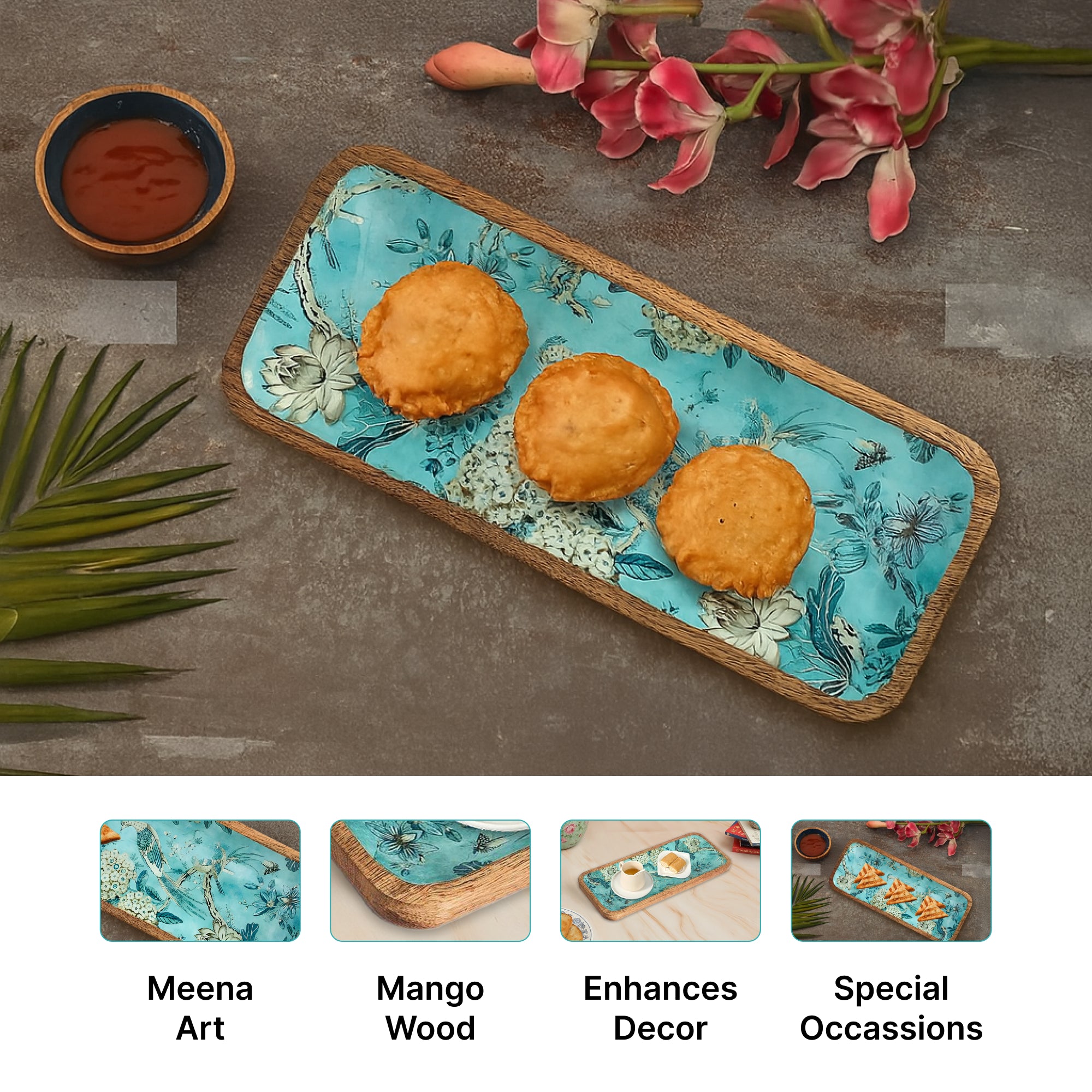The Better Home floral design serving tray - unique gift option