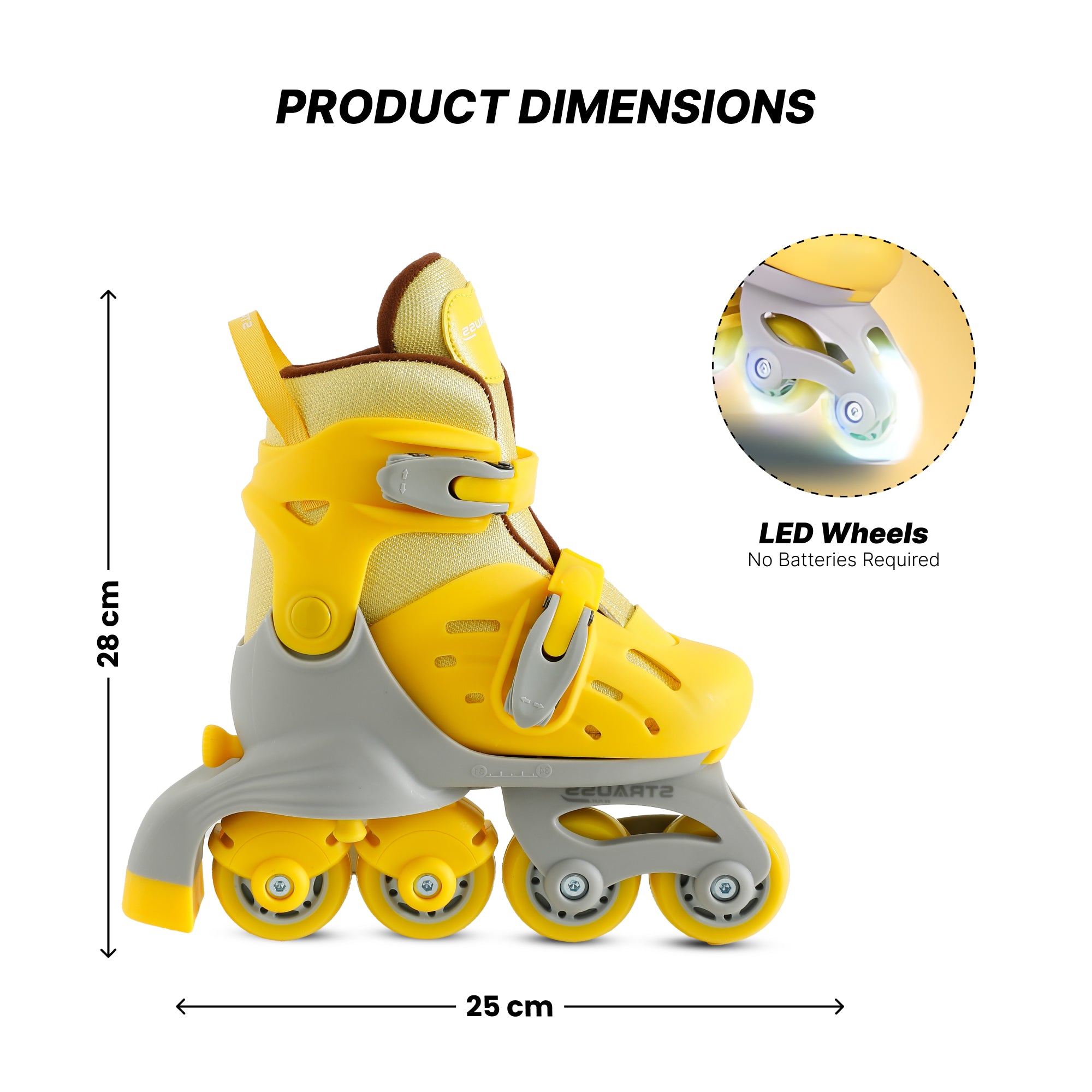Strauss sports adjustable skates - growing feet solution