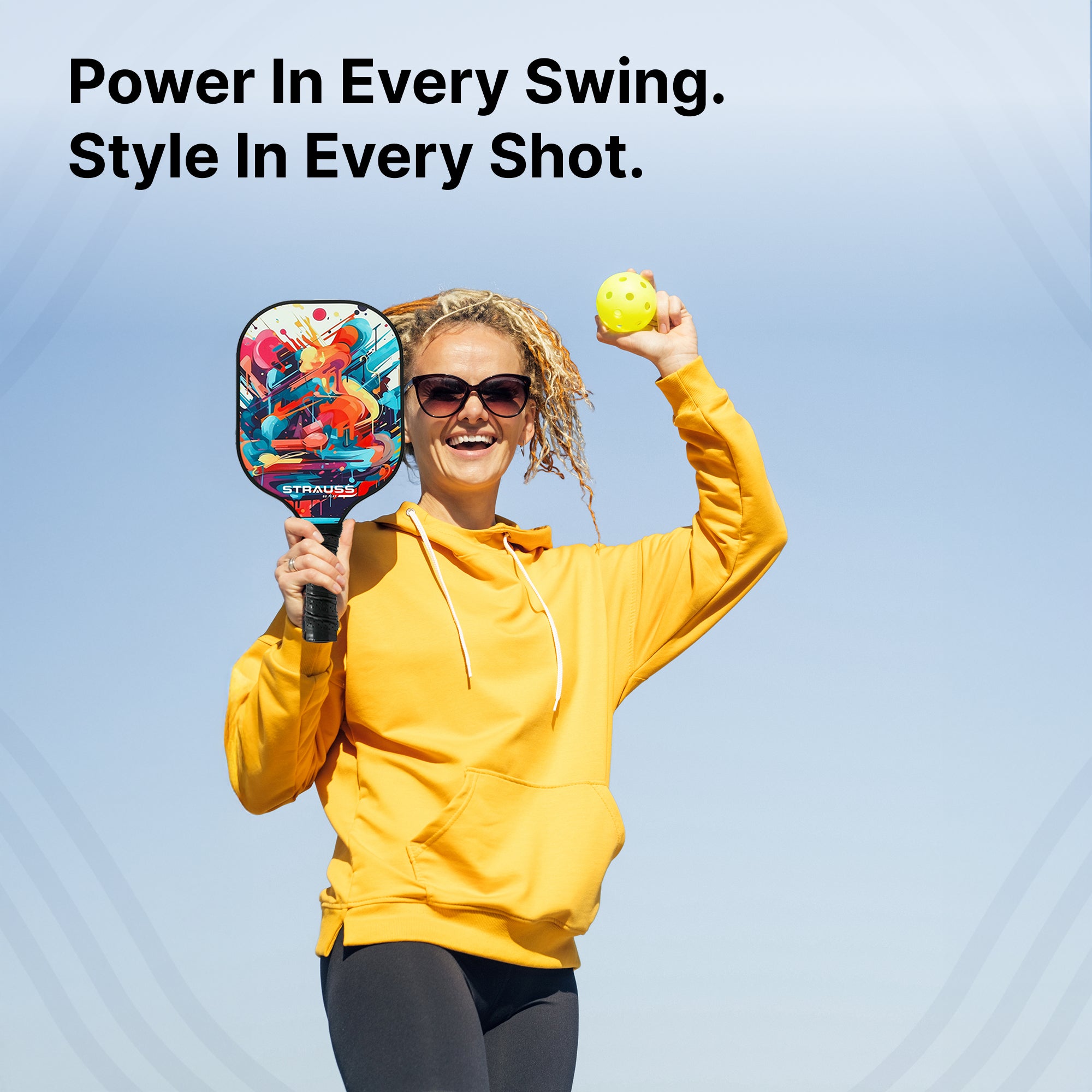 Strauss Pickleball Paddle Set - Lightweight paddle with 4 balls