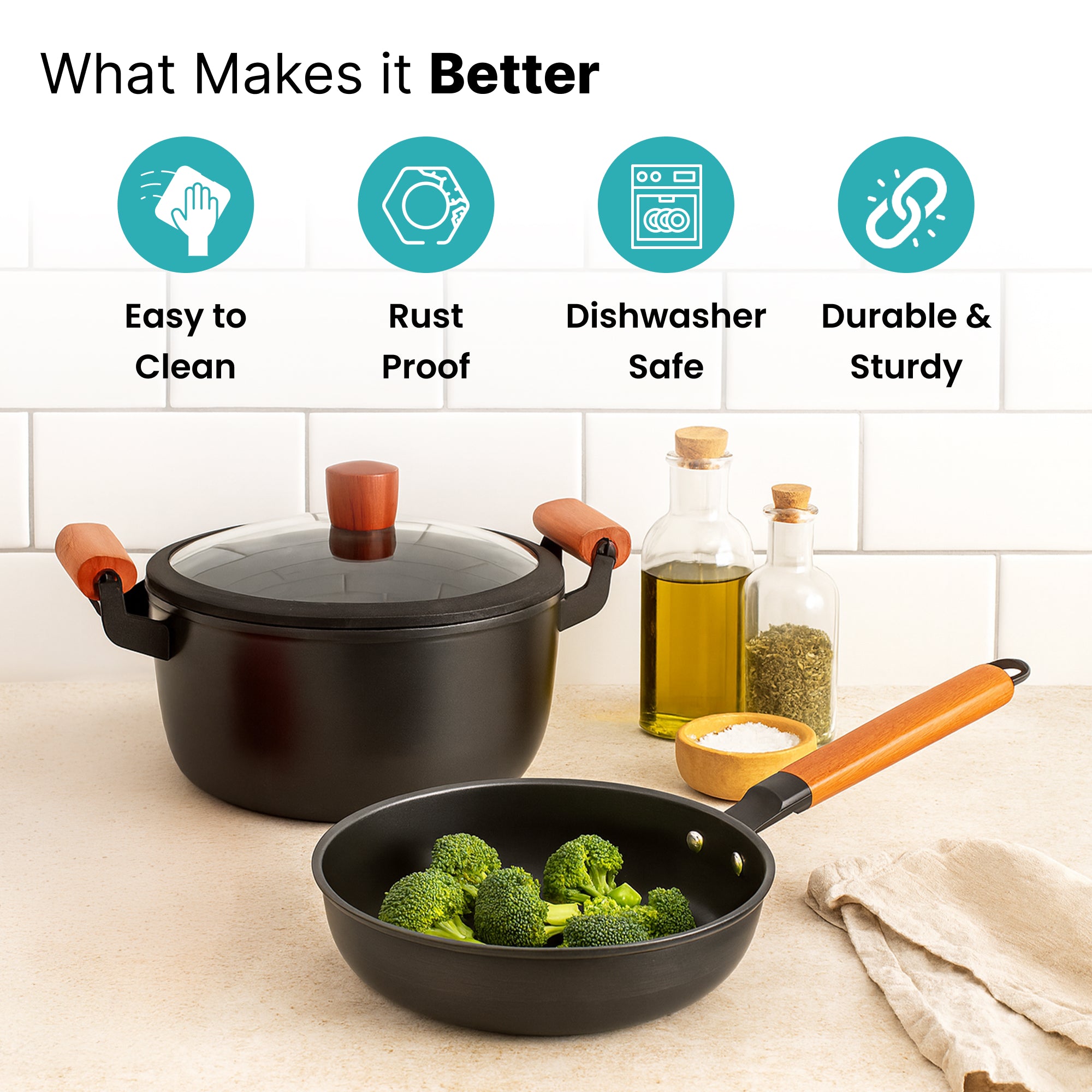 The Better Home frying pan - dishwasher safe cleanup