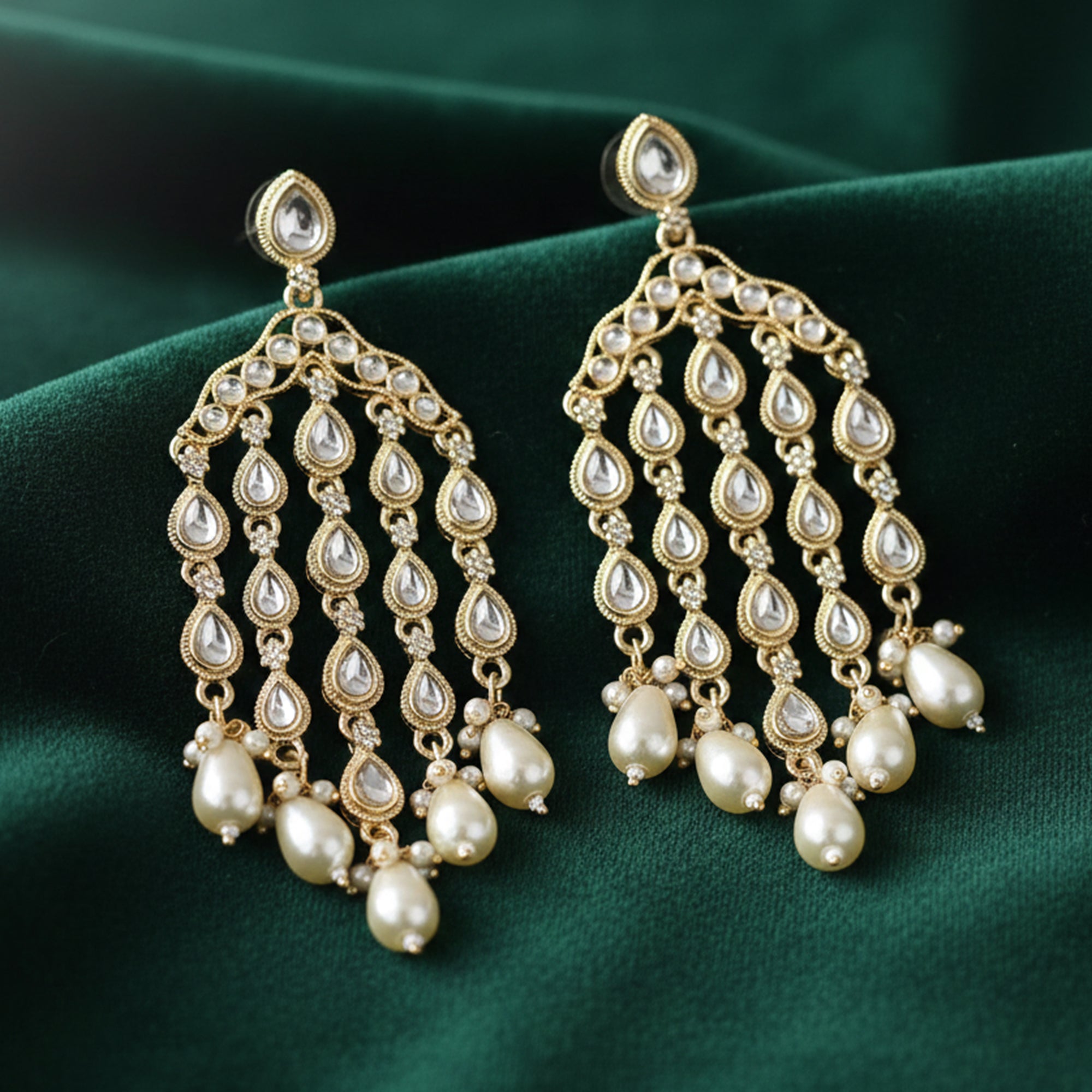 Yellow Chimes beautiful drop earrings - traditional occasion accessory