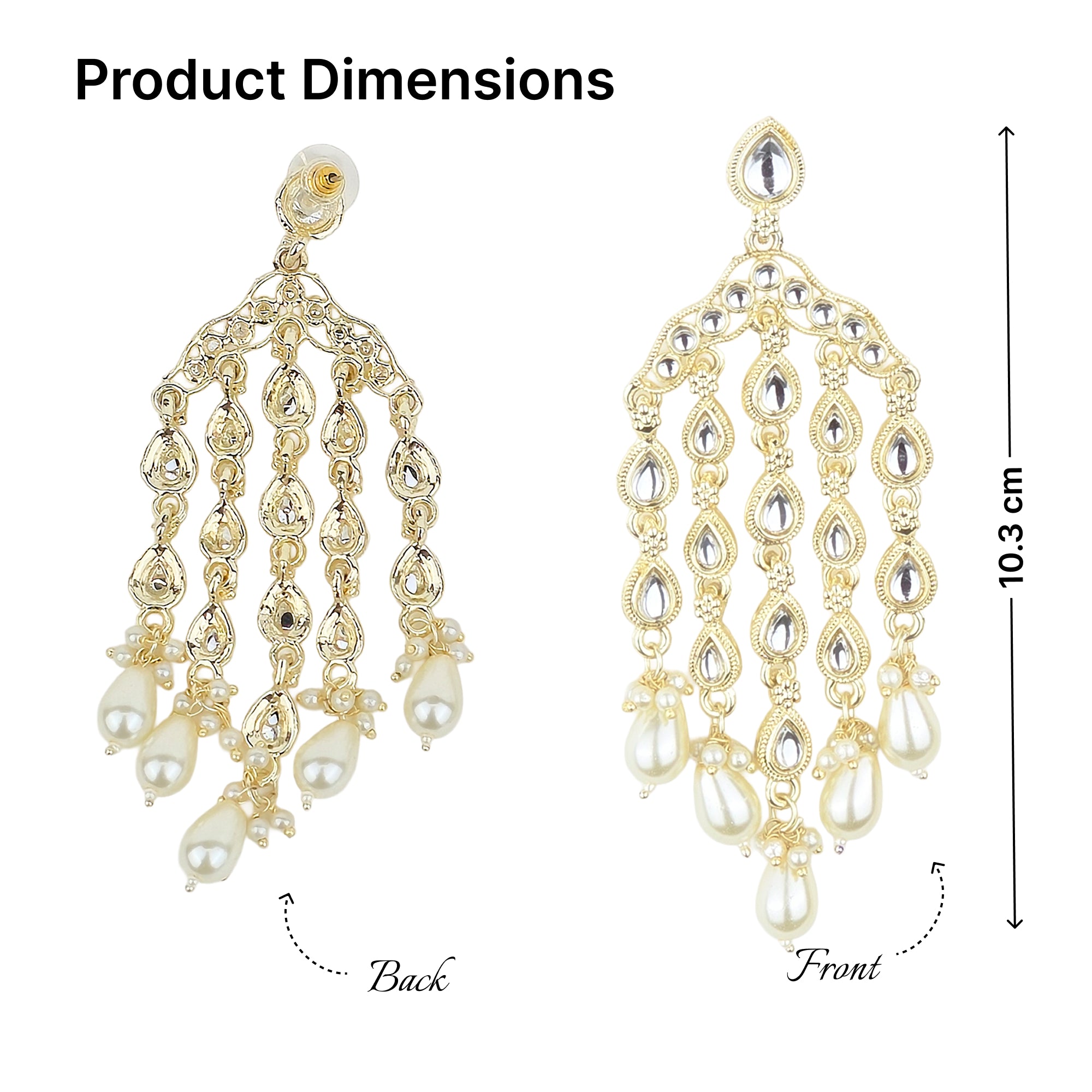 Yellow Chimes gold plated dangler earrings - festive wear adornment
