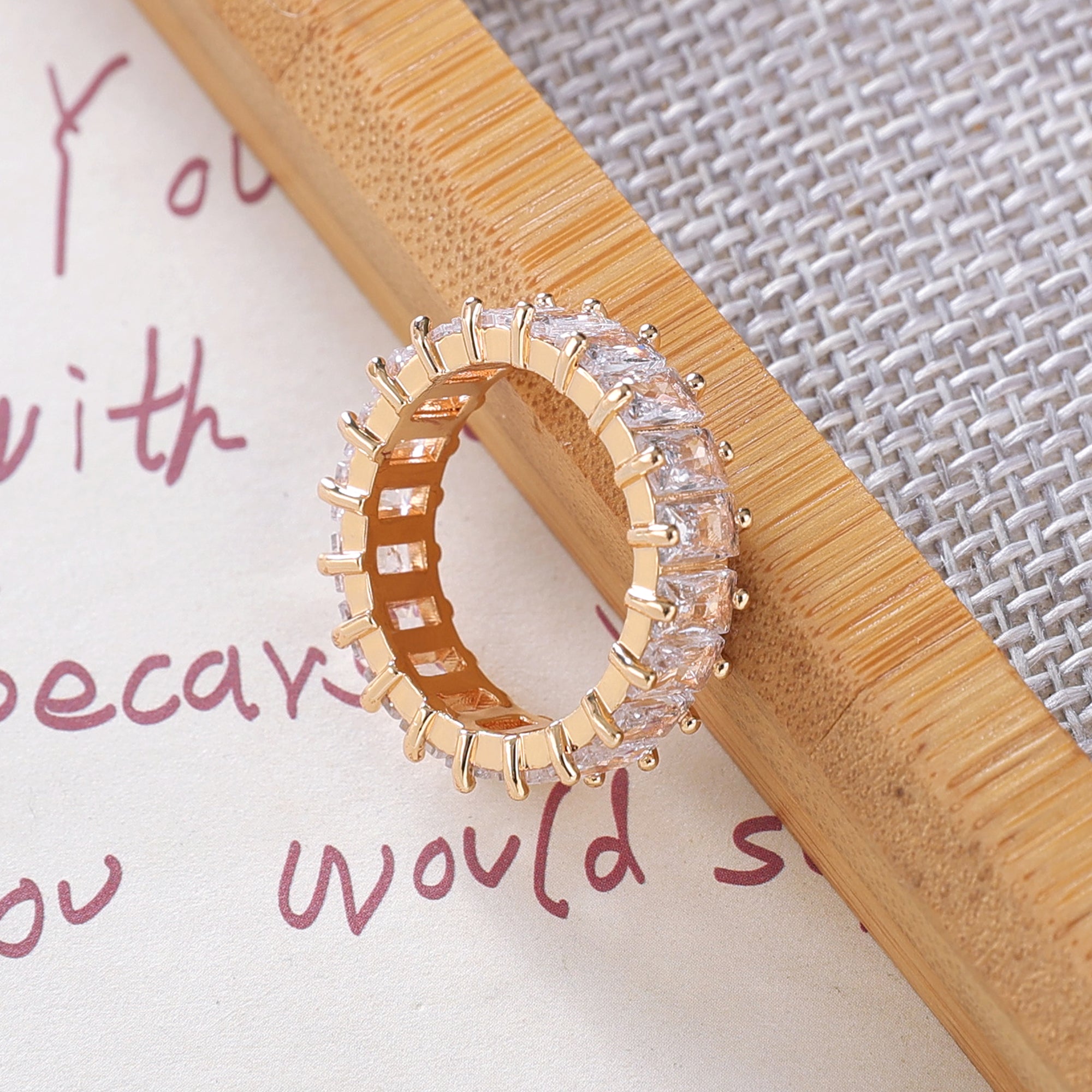 Yellow Chimes alloy crystal ring - durable and comfortable wear