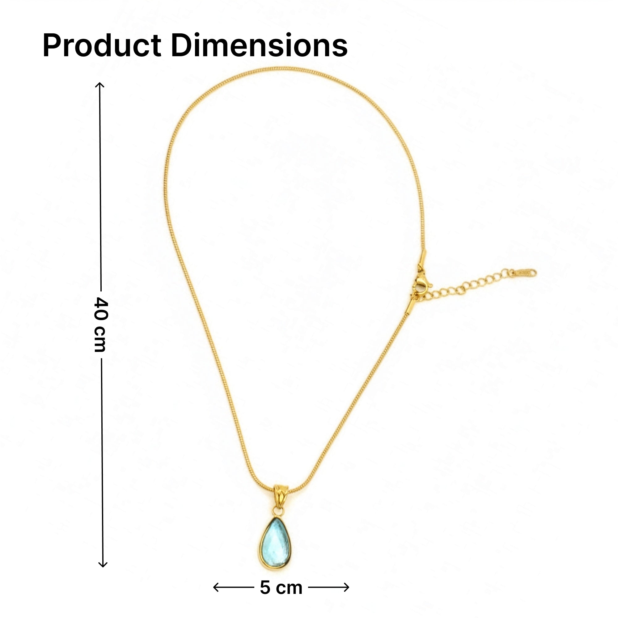 Yellow Chimes elegant aqua drop necklace - daily wear
