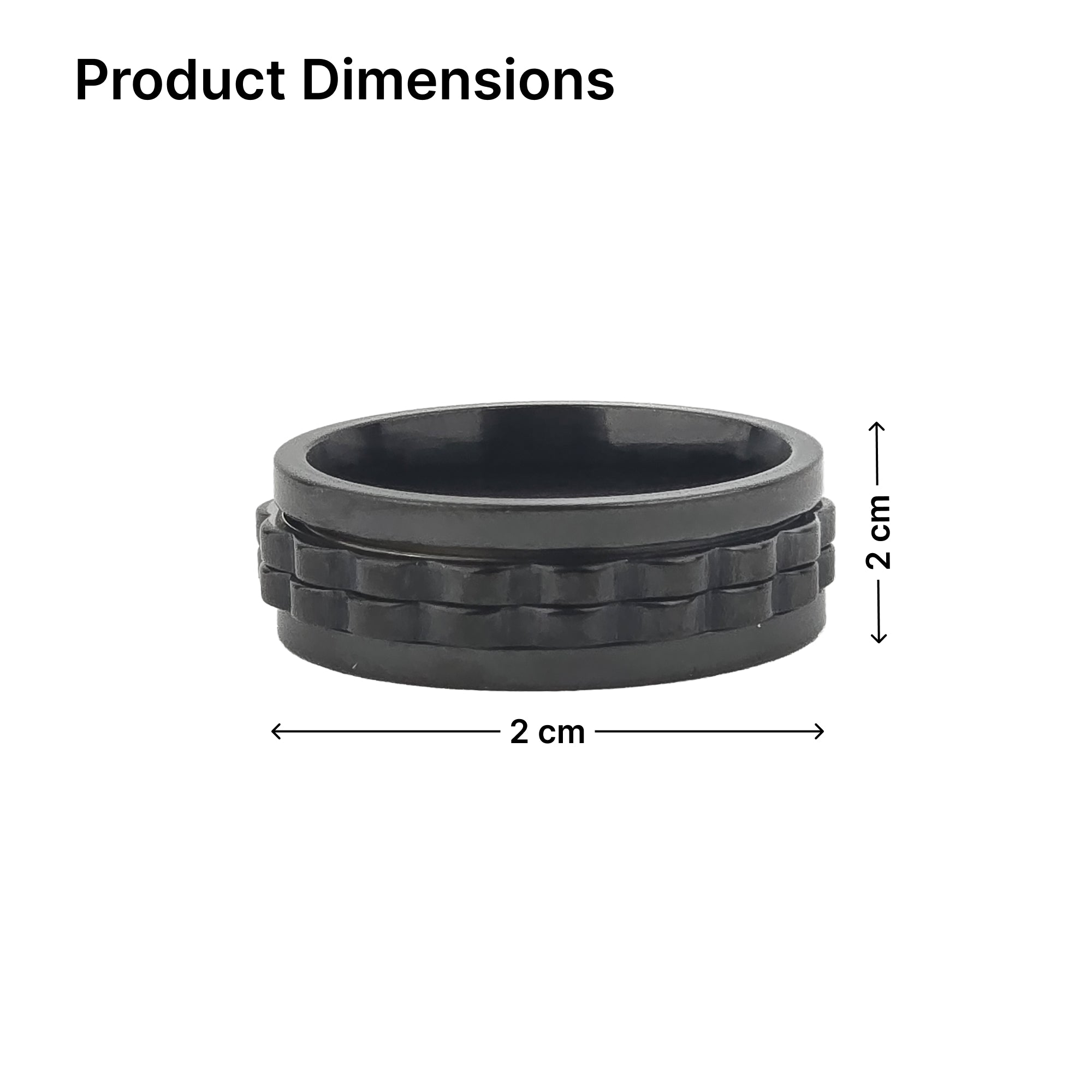 Yellow Chimes mens fidget spinner ring - casual outing accessory