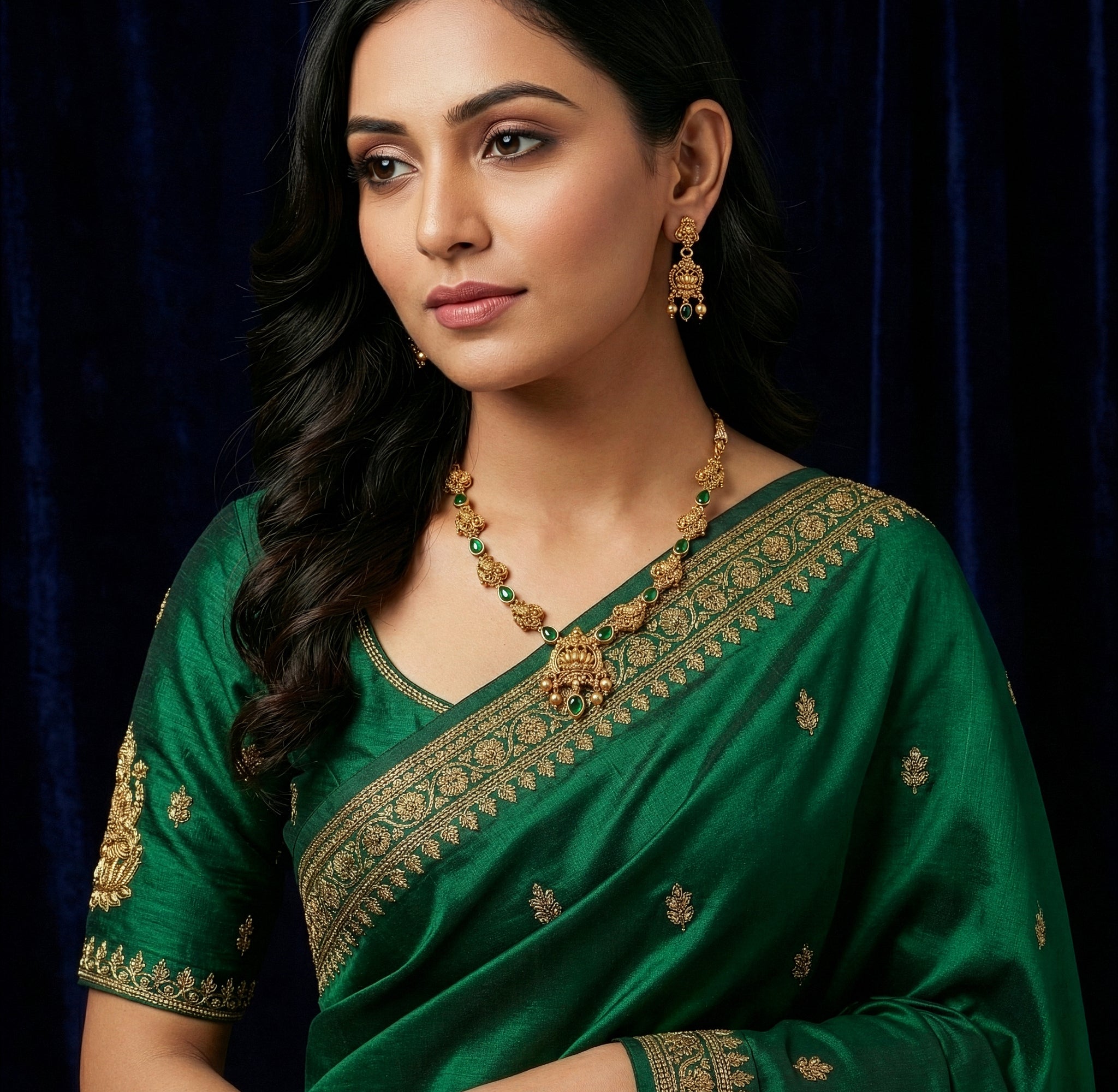 Yellow Chimes green stone earrings - Cultural celebrations