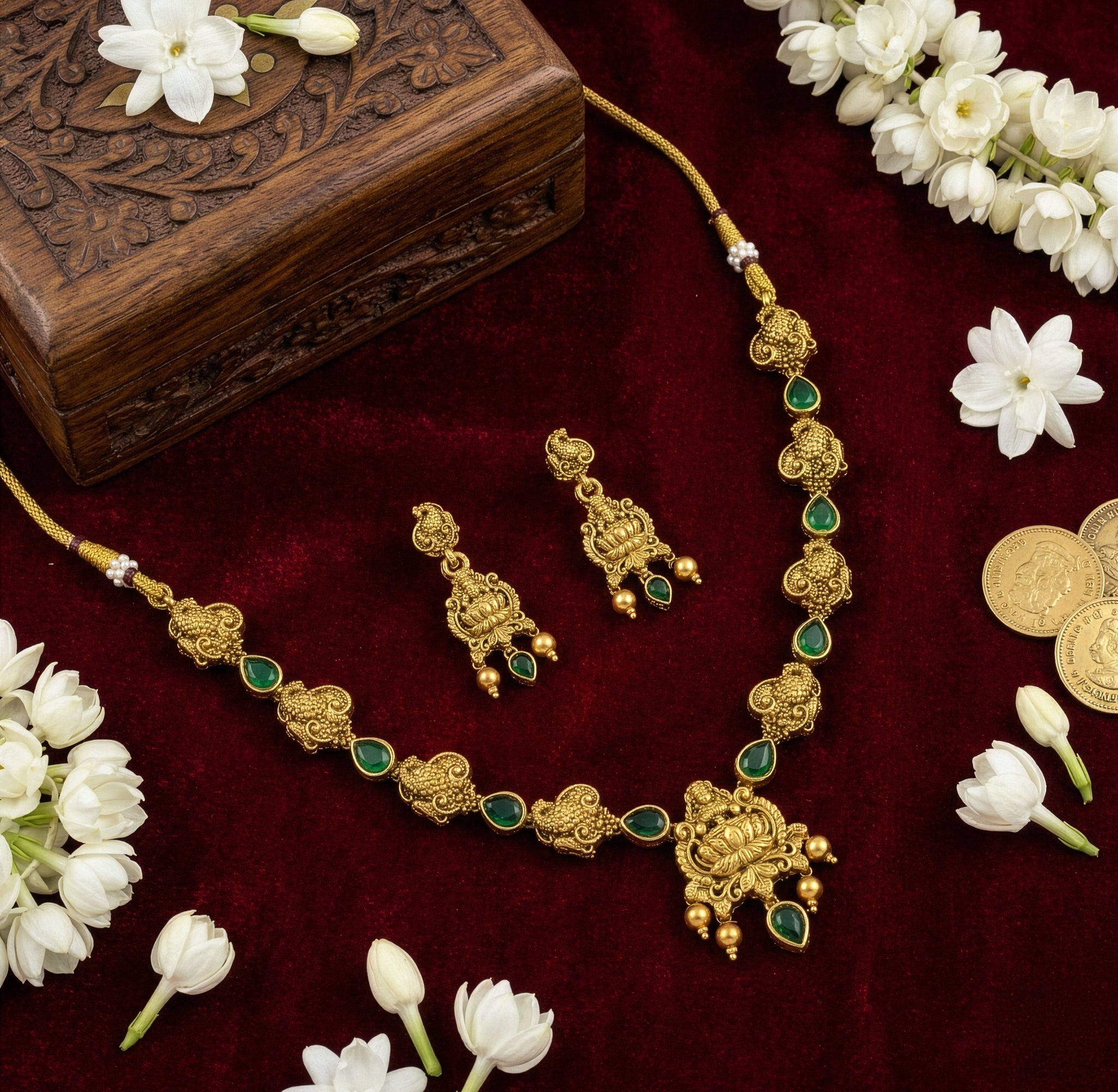Yellow Chimes antique gold necklace - Ideal gift for women
