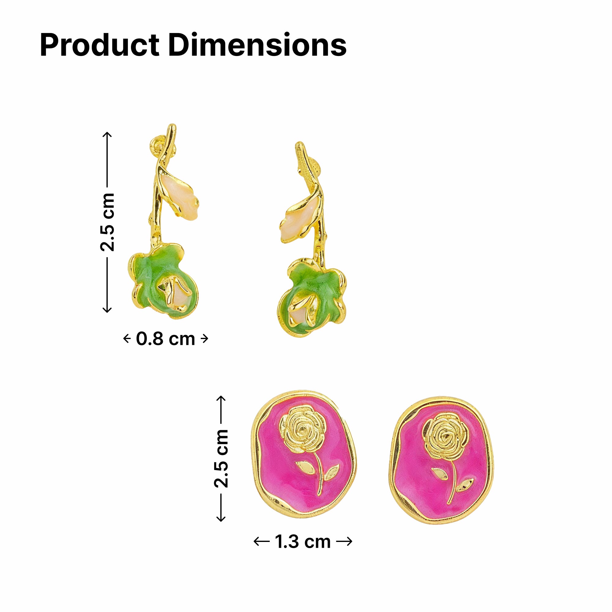 Yellow Chimes portrait enamel studs - ideal for parties