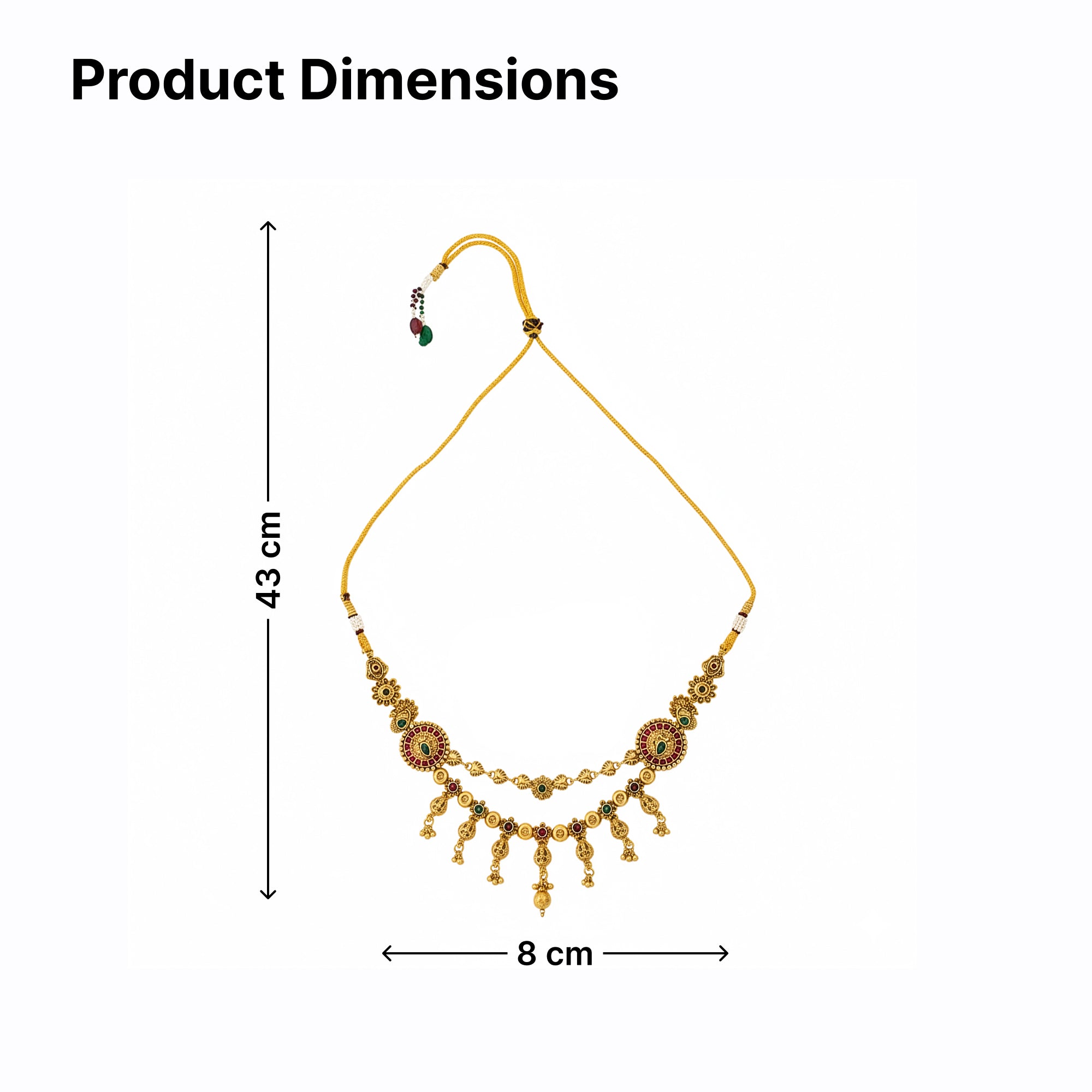 Yellow Chimes floral temple jewellery set - traditional wear
