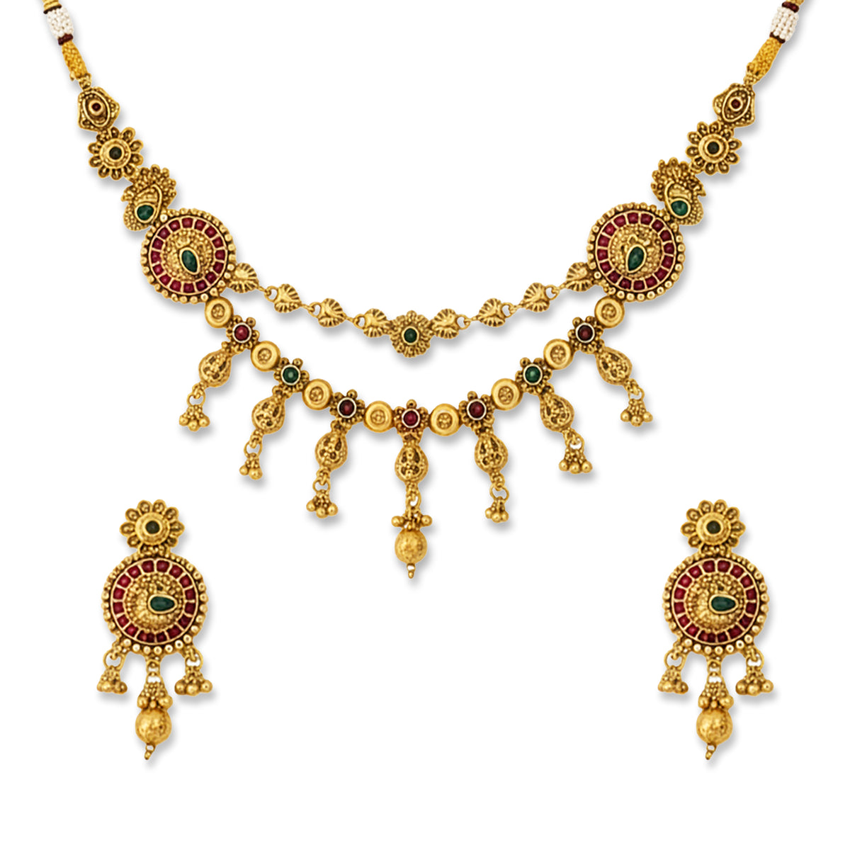 Yellow Chimes elegant jewelry set - temple visits