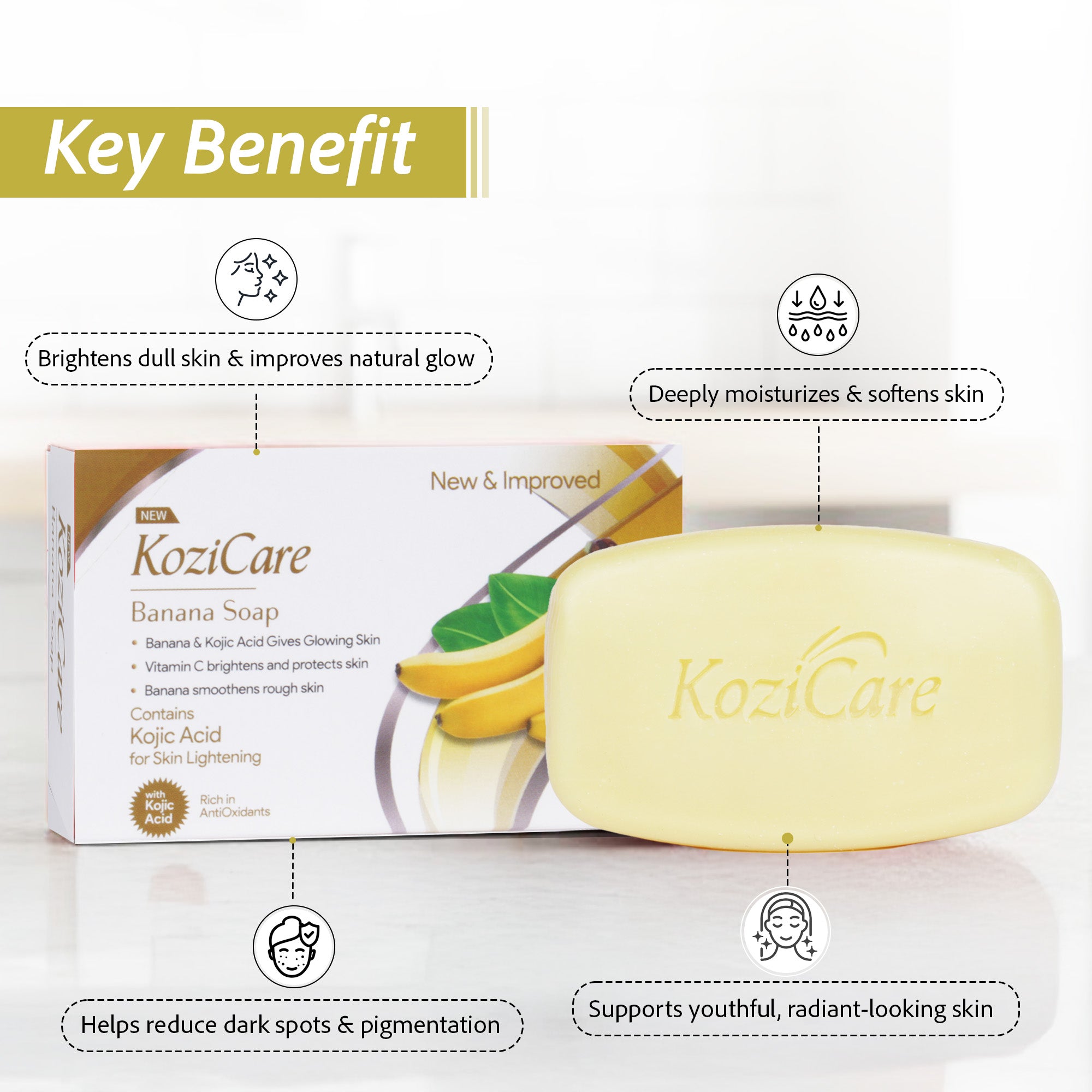 Kozicare brightening soap - daily use for face and body