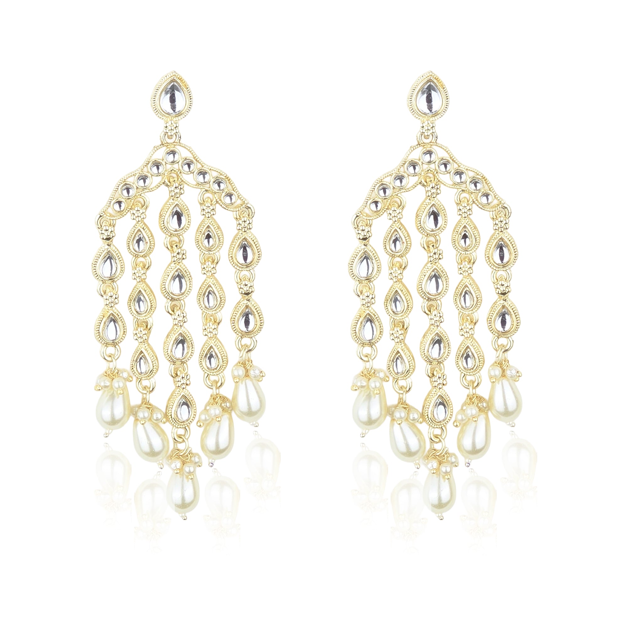 Yellow Chimes intricate design earrings - special event accessory