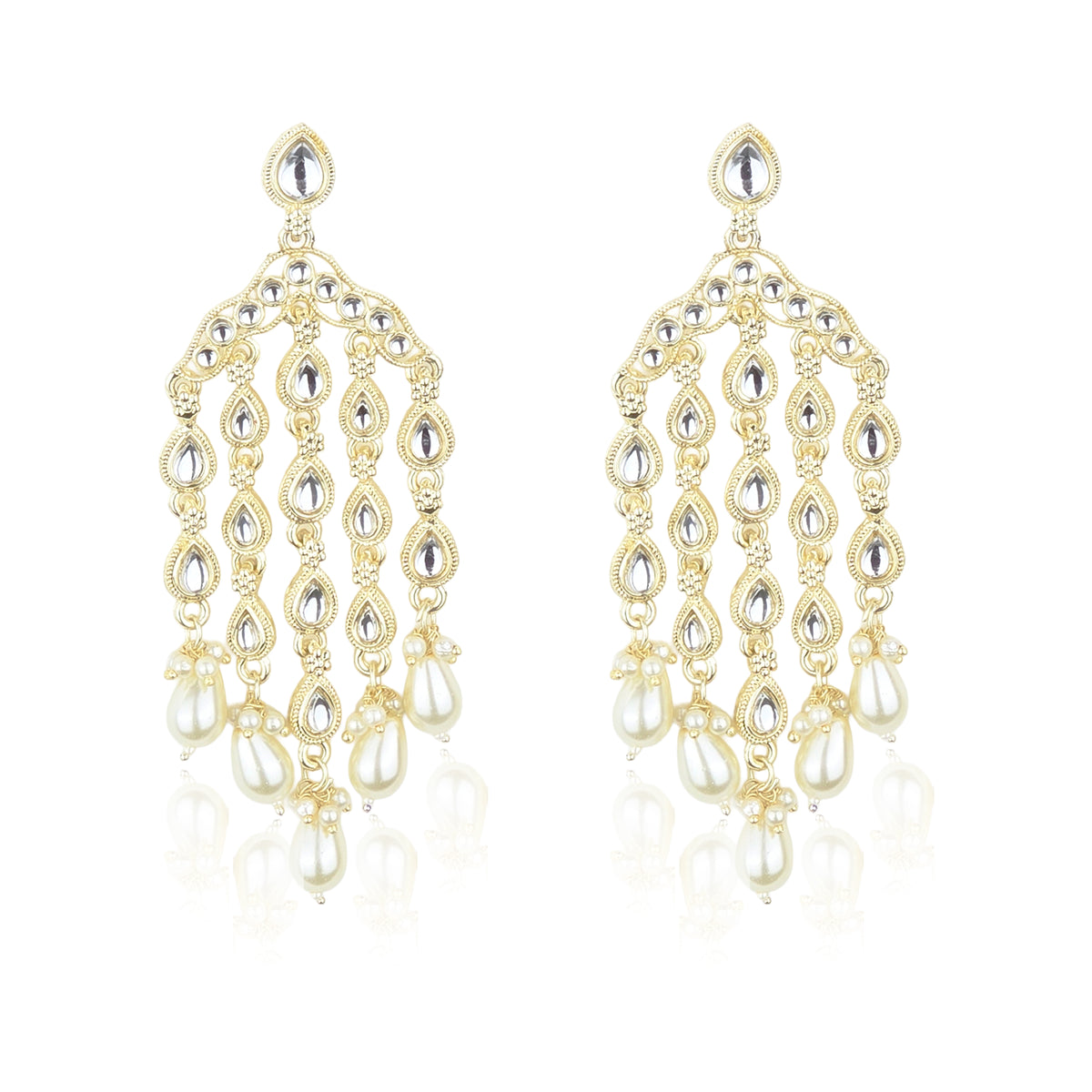 Yellow Chimes intricate design earrings - special event accessory
