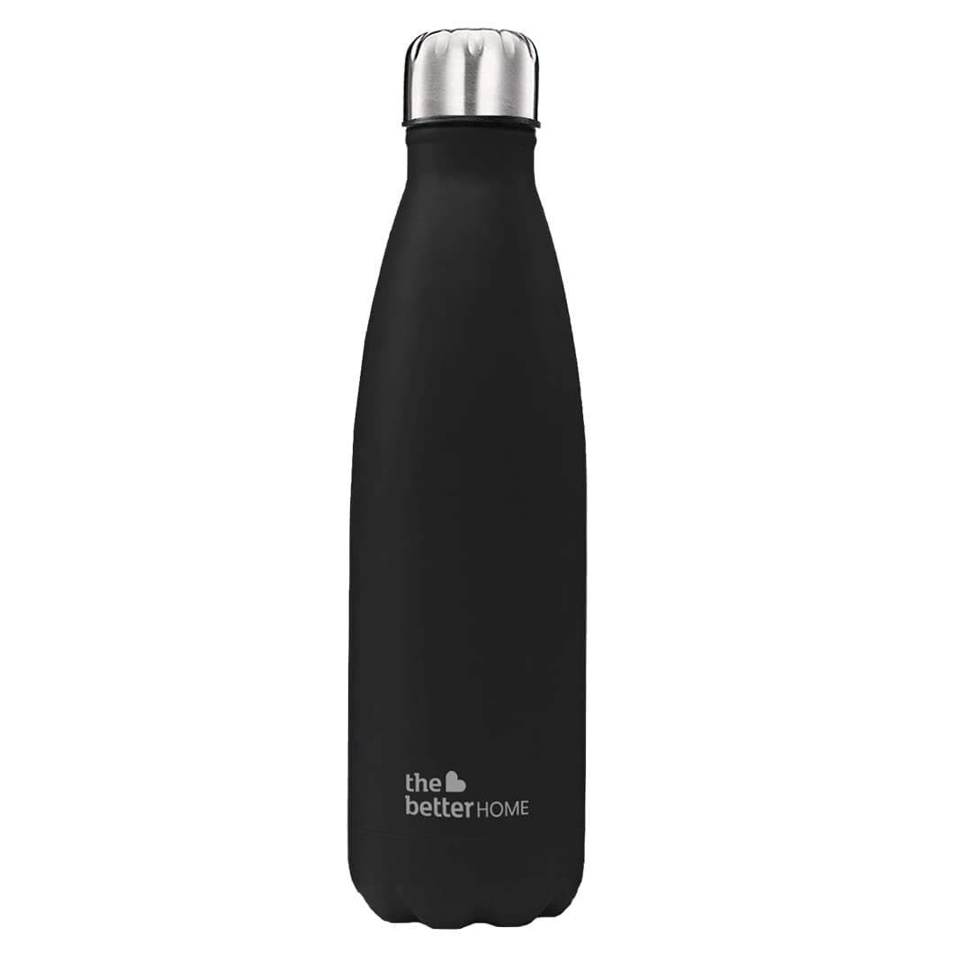 The Better Home 1000ml Insulated Water Bottle | Doubled Wall 304 Stainless Steel | Stays Hot For upto 18 Hrs & Cold For 24 Hrs | Leakproof | Insulated Water Bottles for Office, Travel | Black