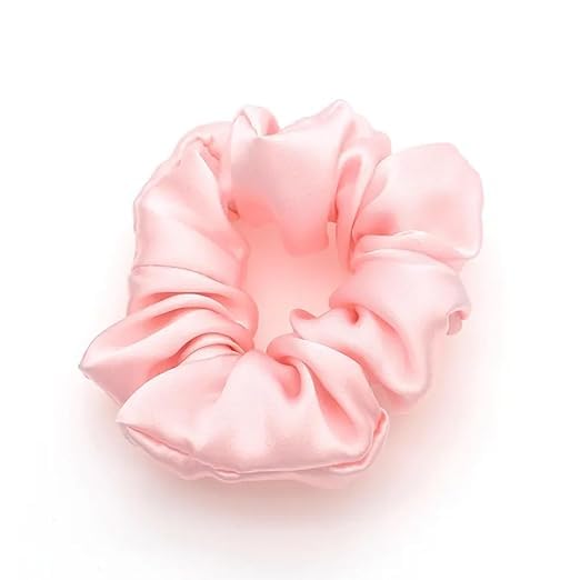 Prolixr's Pink Scrunchies - Made With Soft Satin - Anti Hair Breakage, No Tugging & Pulling - For Pony Tail, Buns & Other Hairstyles - Perfect Hair Accessory For All Occasions (5)