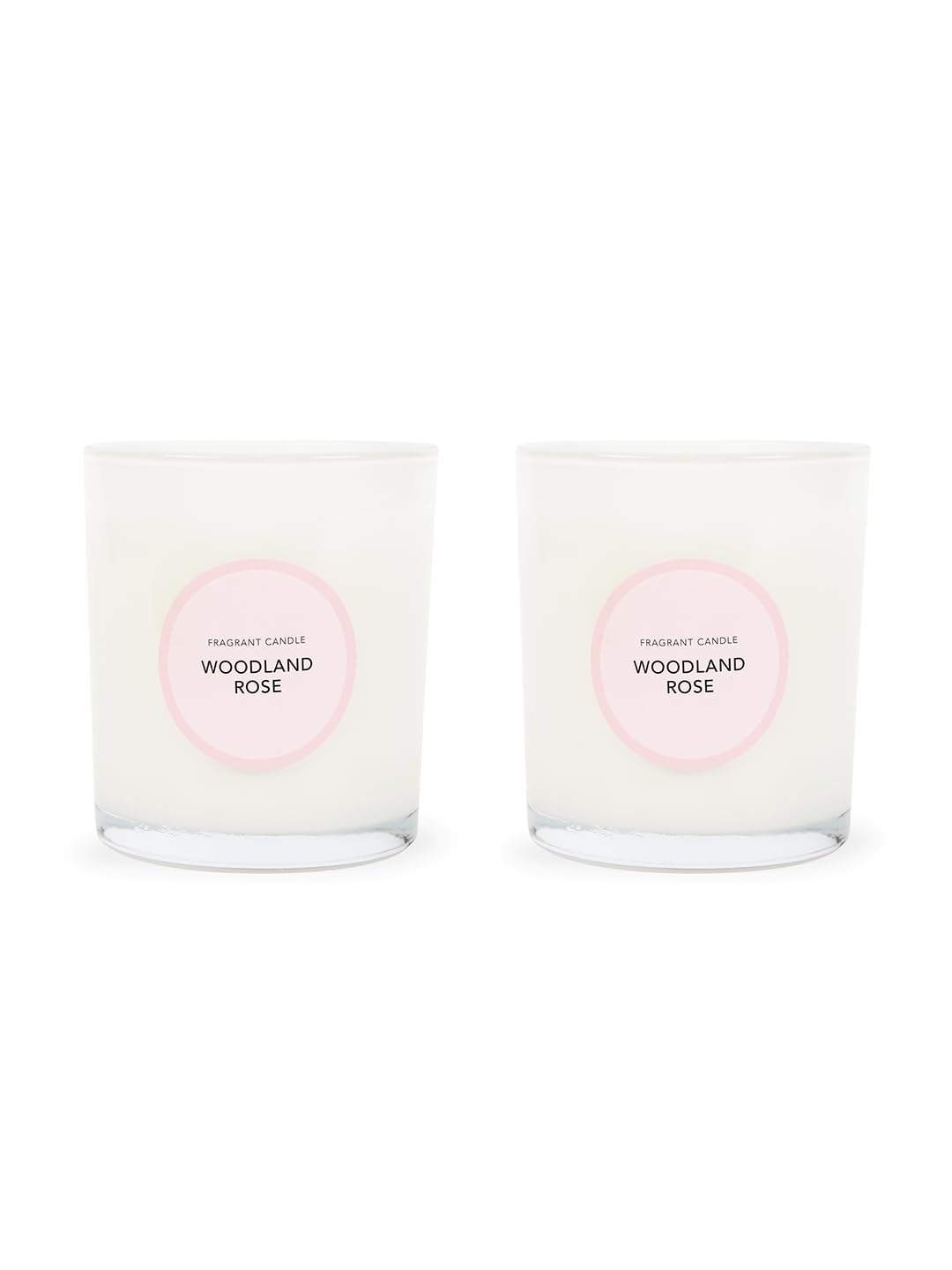 Anko Australia Paraffin & Palm Wax Blend Scented Candle in Clear Soda Lime Glass Jar | Woodland Rose Fragrance | Long-Lasting, Medium-Size | 9 Cm (H) x 8 Cm (D) (2 Pc)