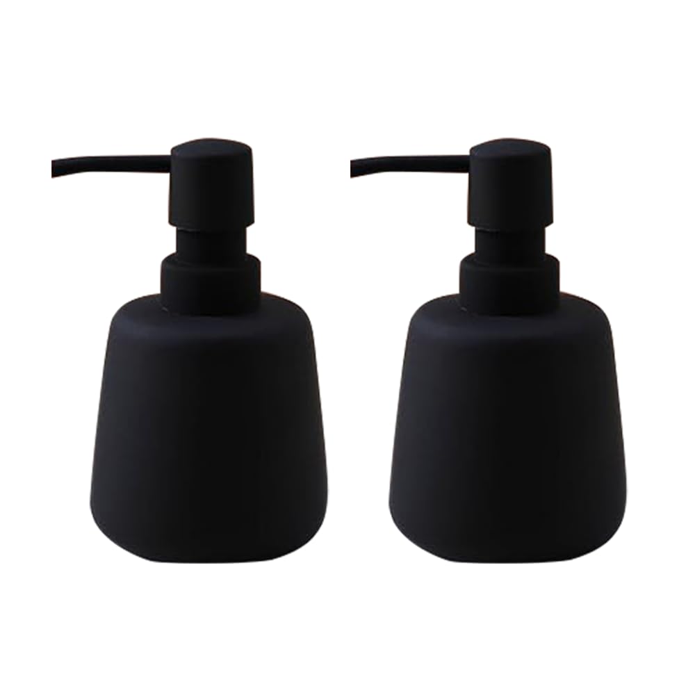 The Better Home 260ml Soap Dispenser Bottle - Black (Set of 2)  | Elegant and Functional Liquid Pump for Kitchen, Wash-Basin, and Bathroom