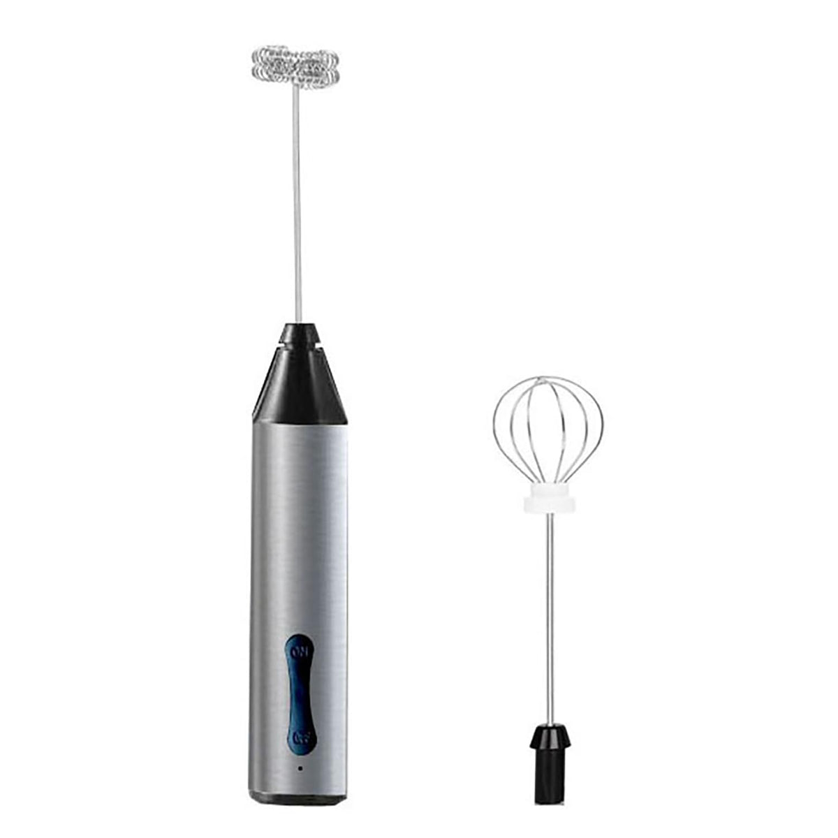 Kuber Industries Rechargeable Electric Frother for Coffee | Easy to Use Egg Beater & Whisker for Kitchen | Milk Frother & Cold Coffee Maker for Home - Silver & Black