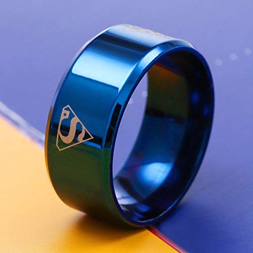 Yellow Chimes Superman Stylish Blue Band Ring - Party Accessory