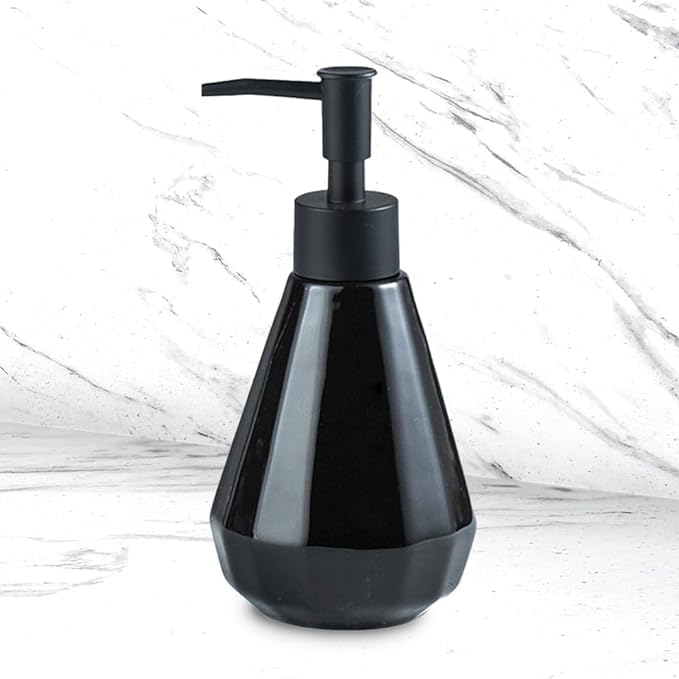 Kuber Industries Liquid Soap Dispenser | Handwash Soap Dispenser | Soap Dispenser for Wash Basin | Shampoo Dispenser Bottle | Bathroom Dispenser Bottle | ZX060BK |250 ml | Black