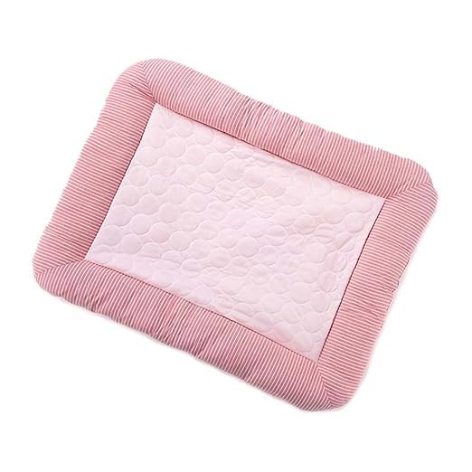 Petvit Rectangular Dog & Cat Bed|Yarn Dyed Oxford Cloth|Nylon and Polyester with Cotton Filling|Self-Cooling Bed for Dog & Cat|Small Light-Weight & Durable Dog Bed|ZQCJ005P-M|Pink