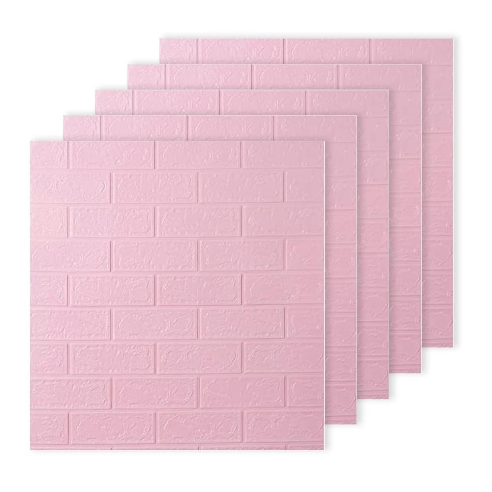 Homestic Foam Brick Pattern 3D Wallpaper for Walls|Soft PE Foam|Easy to Peel, Stick & Remove DIY Wallpaper|Suitable on All Walls|Pack of 5 Sheets, 70 cm X 77 cm