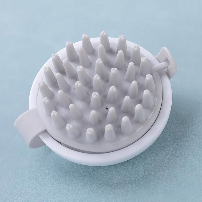 Kuber Industries Hair Massager Brush | Soft Silicone Bristles | Shampoo Brush for Hair Washing | Scalp Massager | Massager Brush For Dandruff | XJWTEU | White