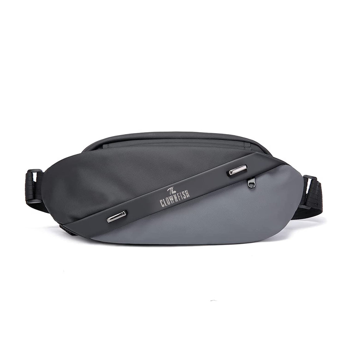 The Clownfish Water Resistant Polyester Unisex Travel Crossbody Sling Bag Chest Pack Waist Bag (Grey)