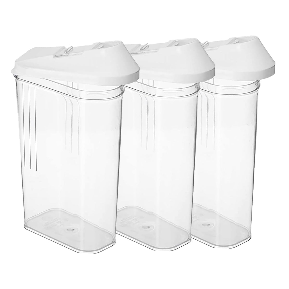 Urbane Home Plastic Dispenser Kitchen Set | Smooth Sliding Mouth/Lid Mechanism | Food Grade Plastic, Durable and Freezer safe | Container for Kitchen Storage Set of 3 | 750ml