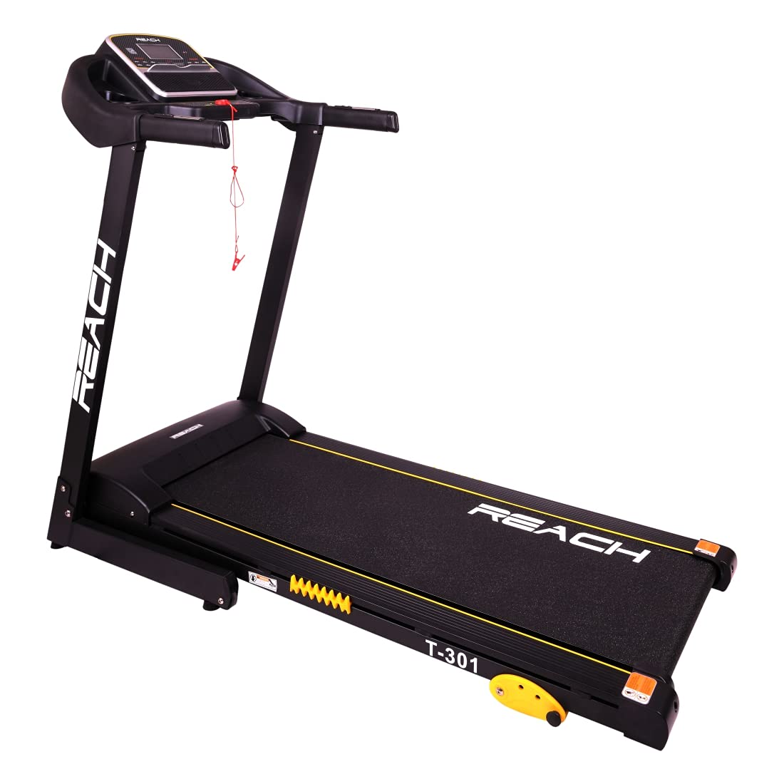 Reach T-301 Folding Treadmill Peak 4 HP | Foldable Home Fitness Equipment with LCD Display for Walking & Running | Cardio Exercise Gym Machine | 4 Incline Levels | 12 Preset or Adjustable Programs | Bluetooth Connectivity | 100 Kgs Max User Weight