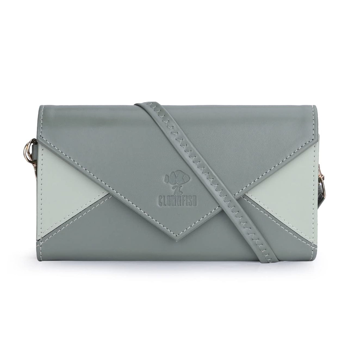 THE CLOWNFISH Asmi Collection Women Wallet Purse Sling Bag With Shoulder Belt (Olive Green)