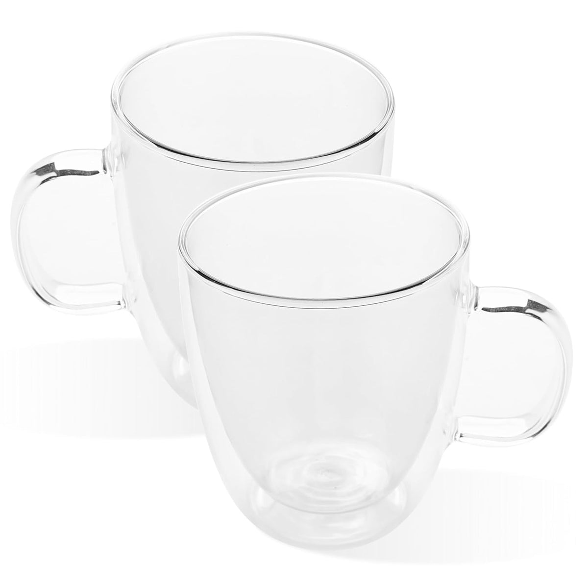 Kuber Industries 12 Pcs Glass Coffee Mugs | Borosilicate Double Walled Glass Mug | High Heat Resistant | Microwave and Dishwasher Safe | 400 ML | Pack of 6 | Transparent