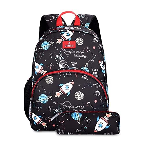 Gleevers X The Clownfish Cosmic Critters Series Printed Polyester 15 Litres | Kids Standard Backpack School Bag With Free Pencil Staionery Pouch | Gift for kids | Return gift bags for kids birthday